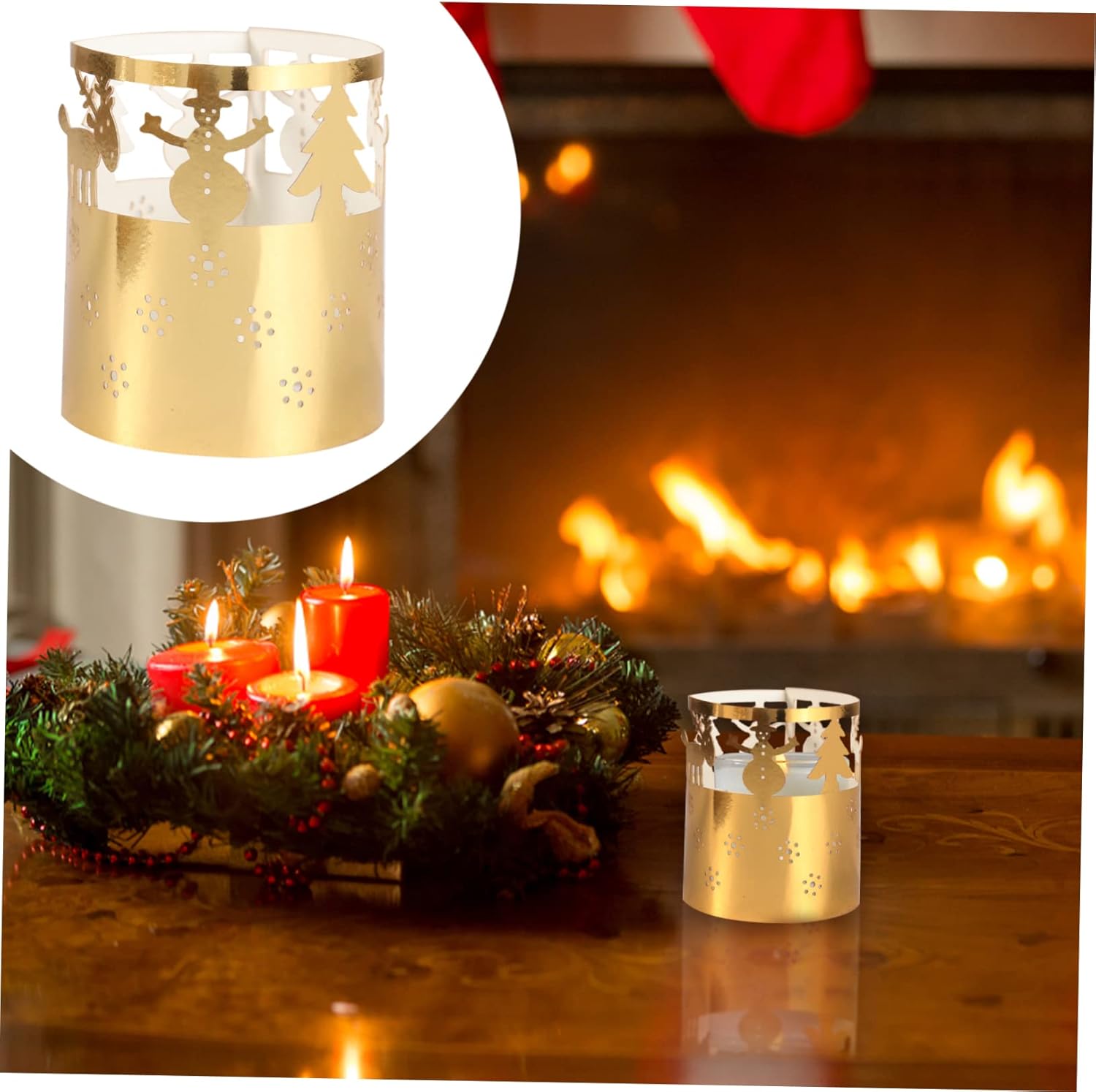 Gold Snowflake Candle Lampshades