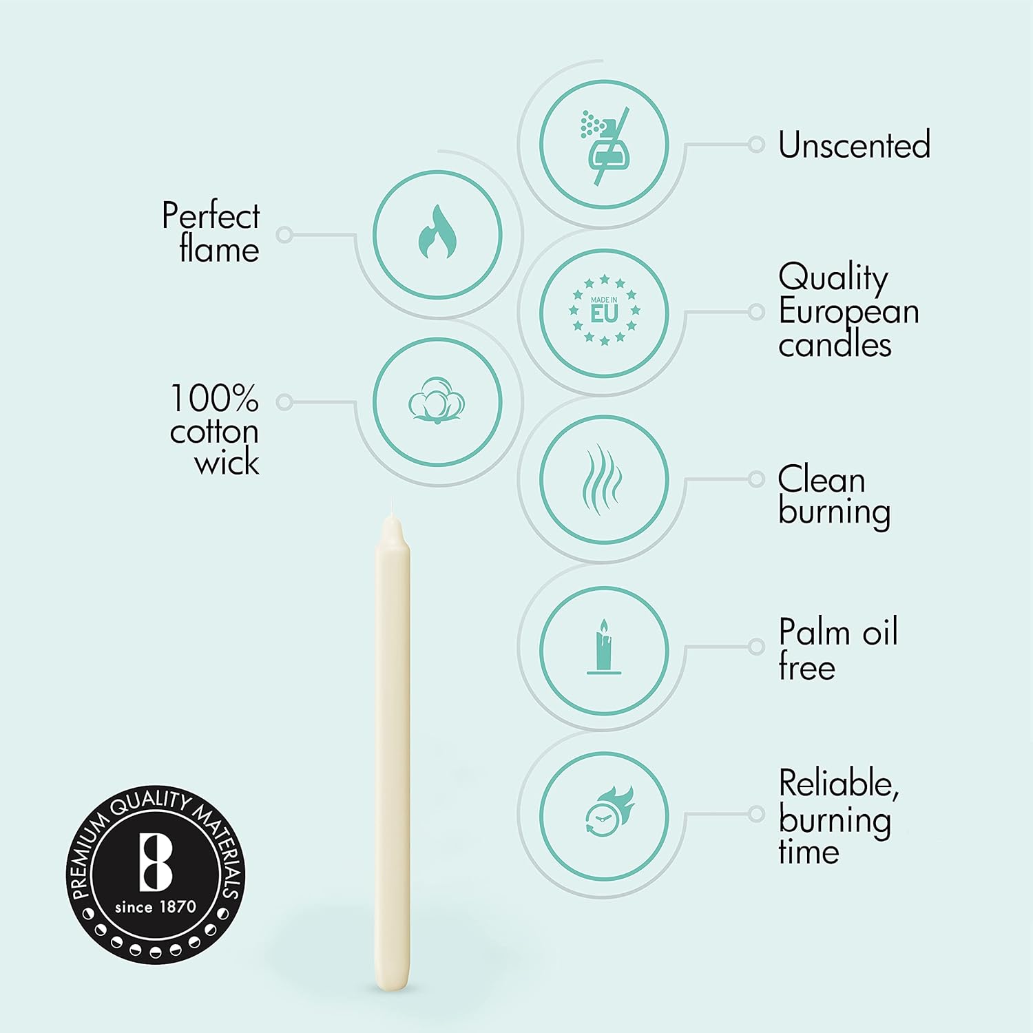 BOLSIUS Ivory Candlesticks Bulk Pack 50 Count