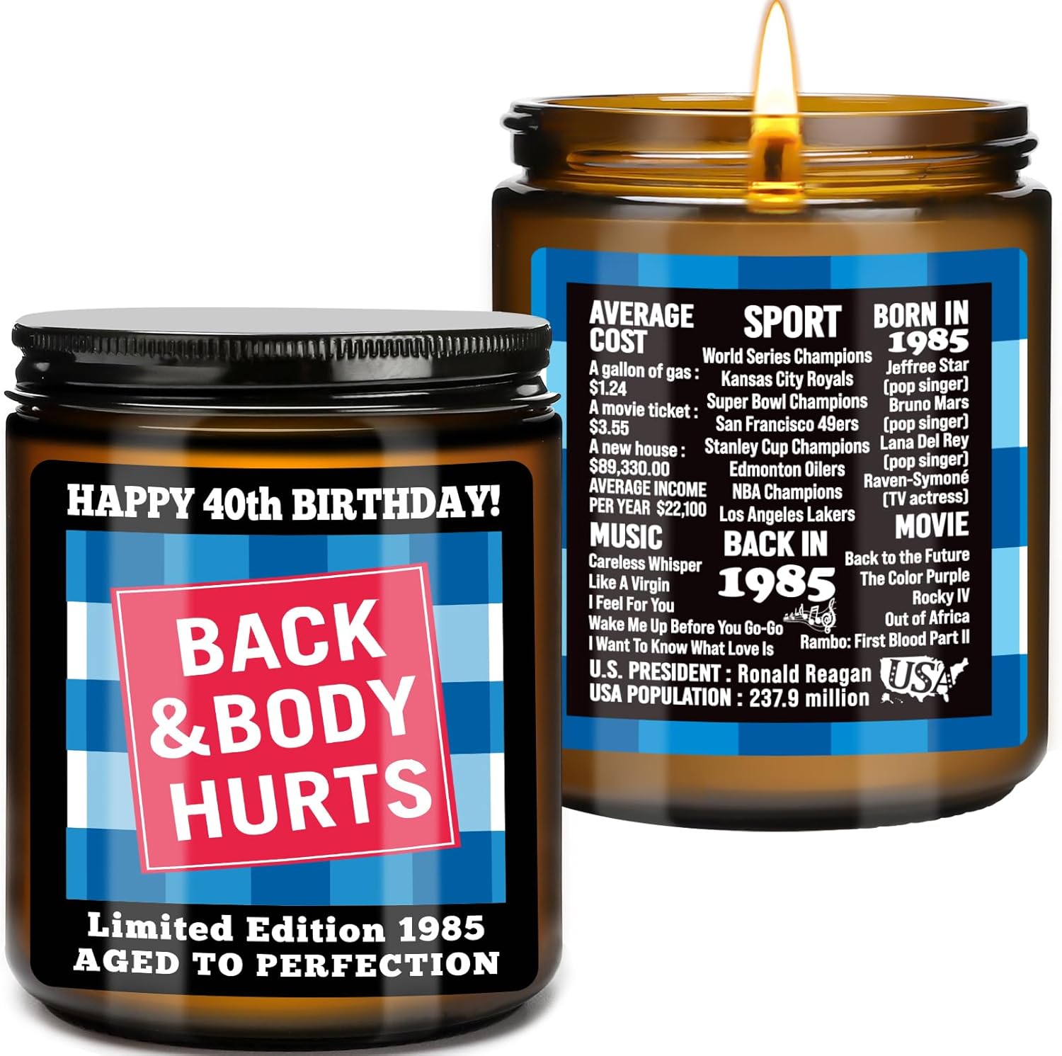 40th Birthday Candle for Women Men - Limited Edition 1985