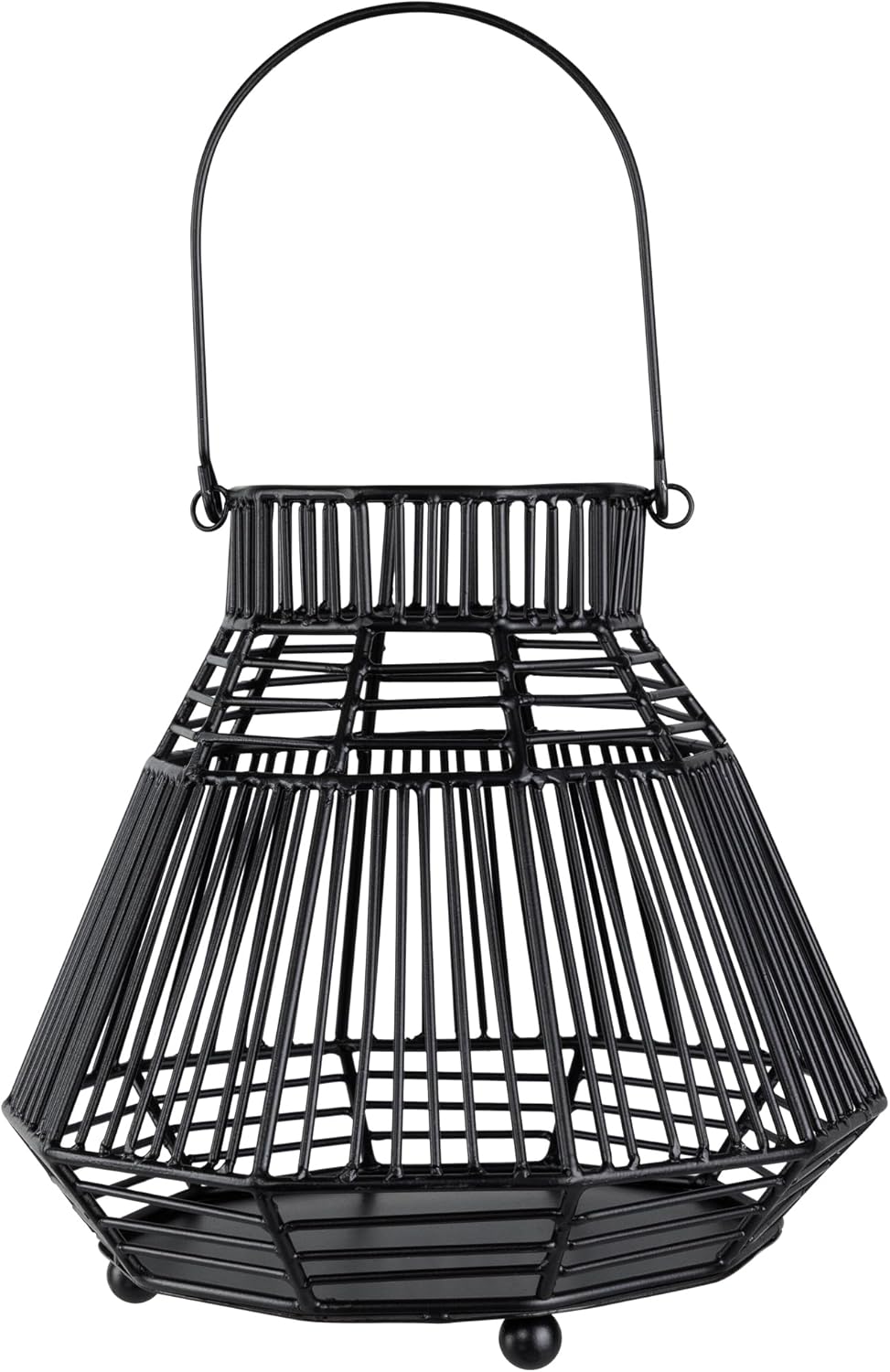 Northlight Medium Iron Geometric Hurricane Candle Lantern - 825 - Black