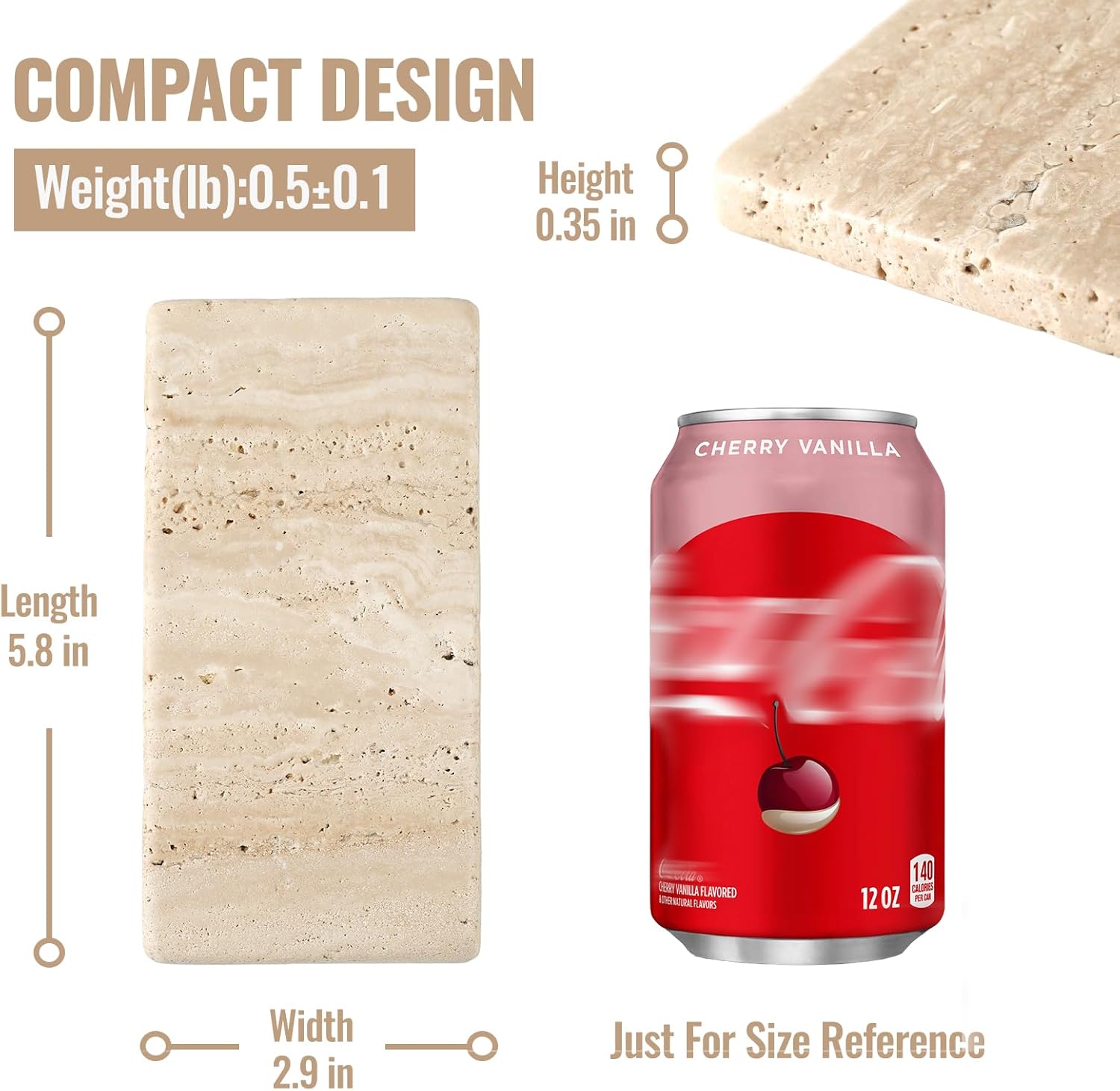 BCS Natural Travertine Candle Plate - Elegantly Designed for Home Use