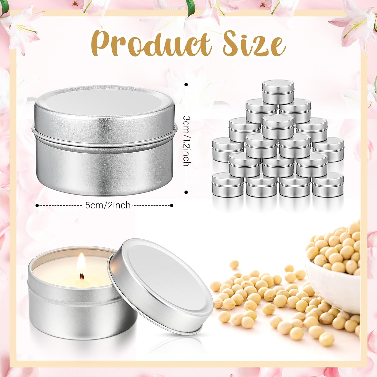 24 Mini Candles for DIY Baby ShowersWeddings