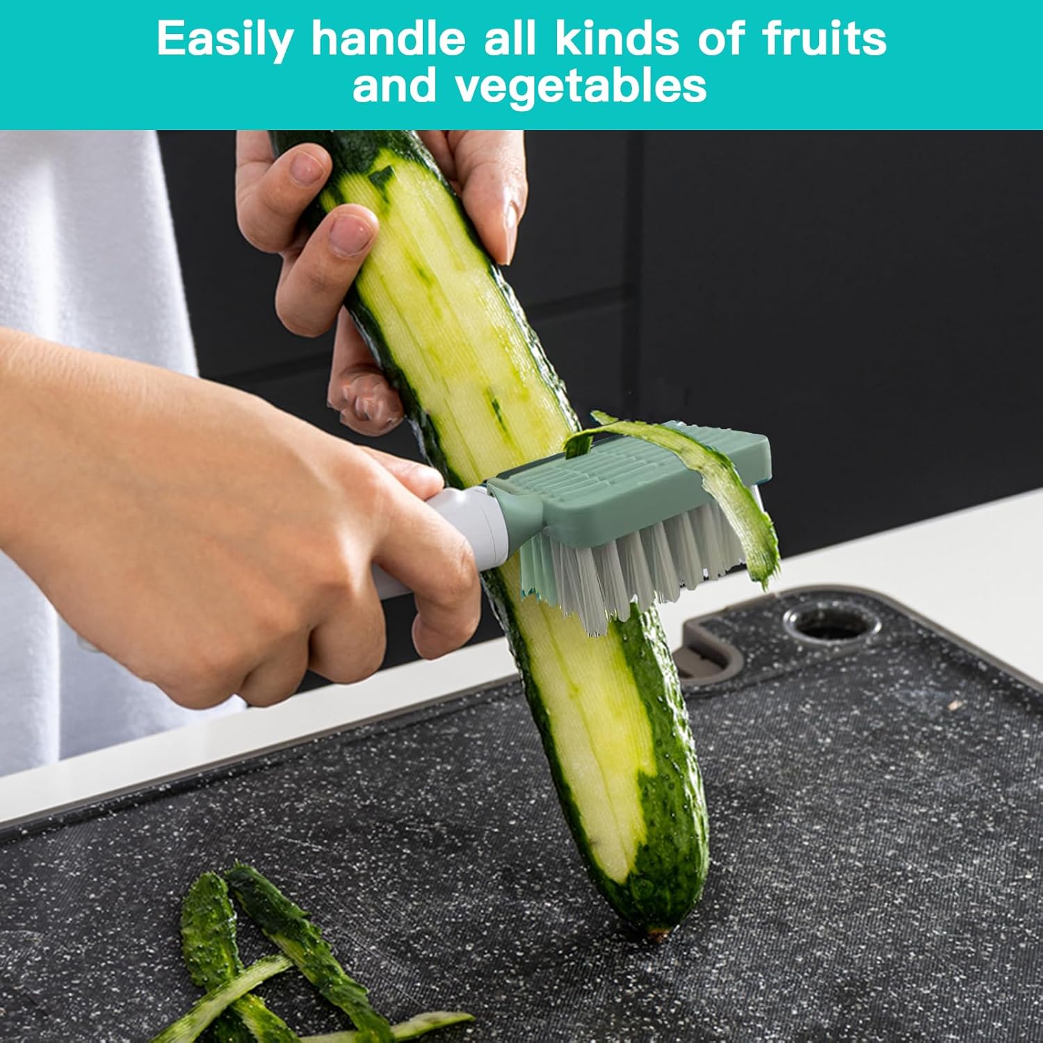 2 in 1 Vegetable Brush Julienne Peeler