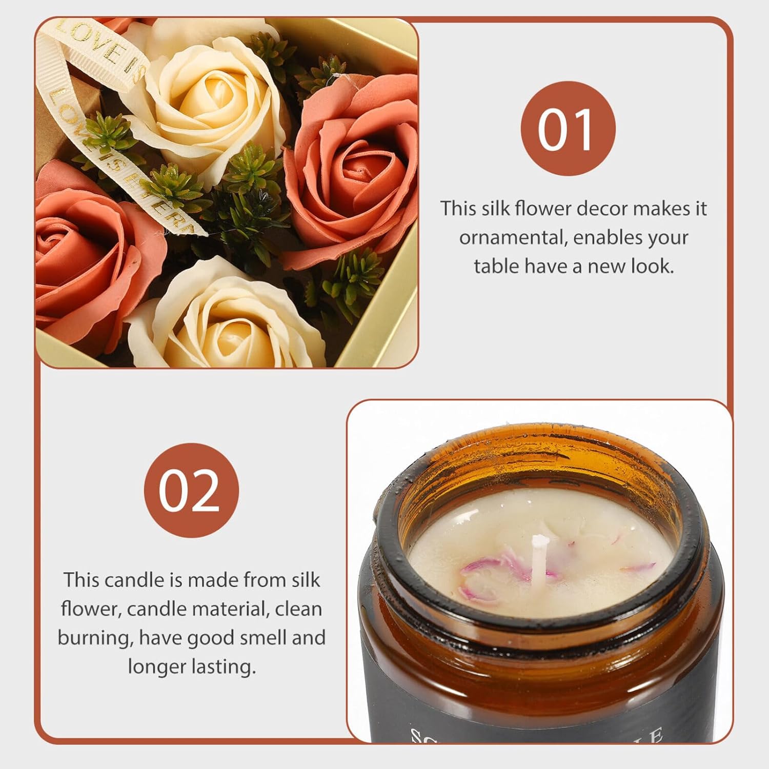 HOMSFOU Rose Light House Decorative Candle Box
