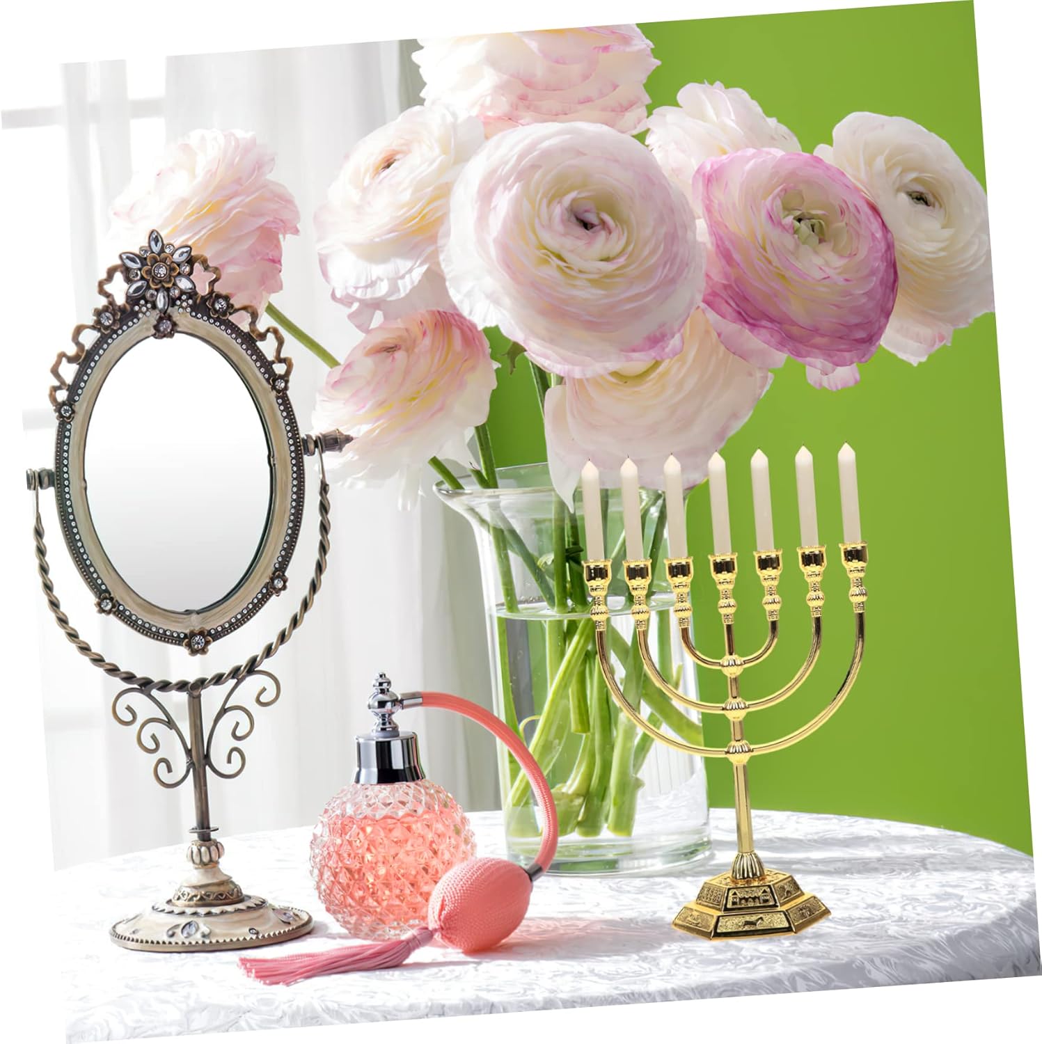 7-Piece Metal Candlestick Set for Israelis