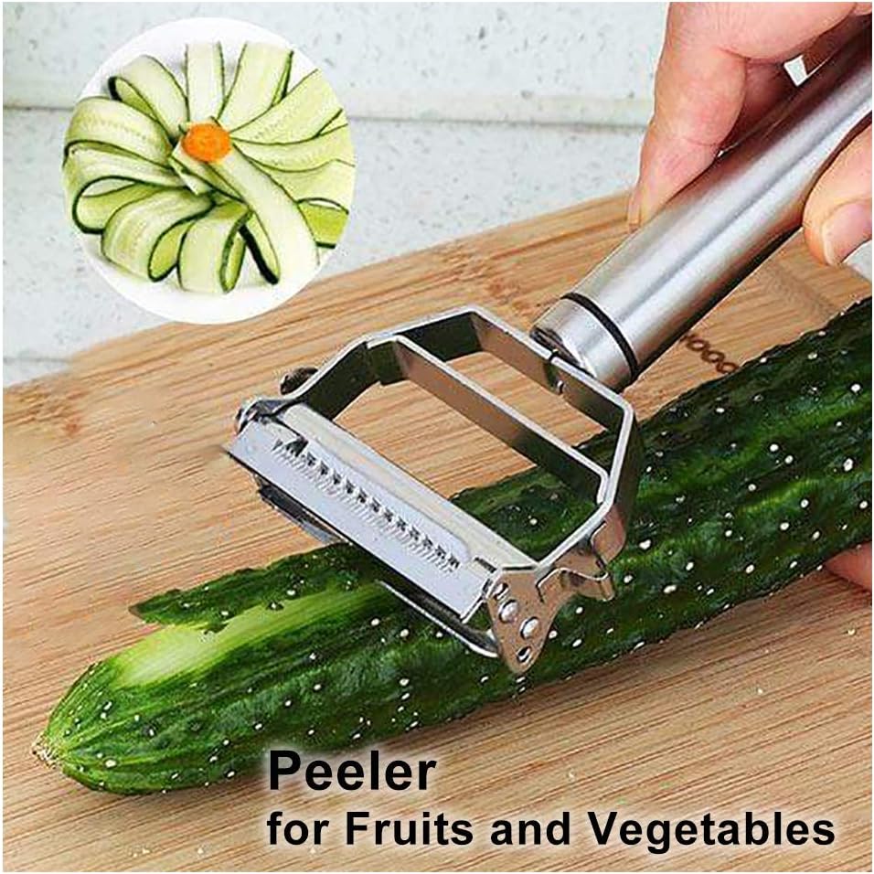 Jianlai Vegetable Julienne Peeler Stainless Steel Slicer with Brush