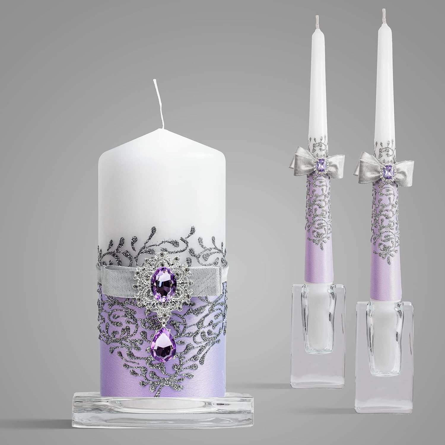 VABA Purple Unity Candle Set
