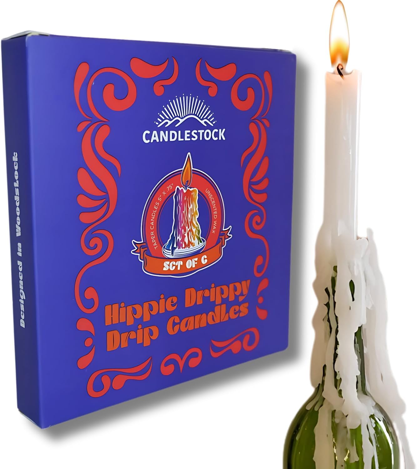 Candlestock - Dripping Wine Bottle Candles Pack of 6