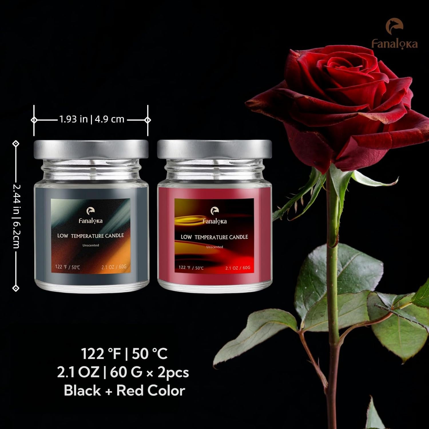 Body-Safe Wax Play Candles Black Red 2 pack