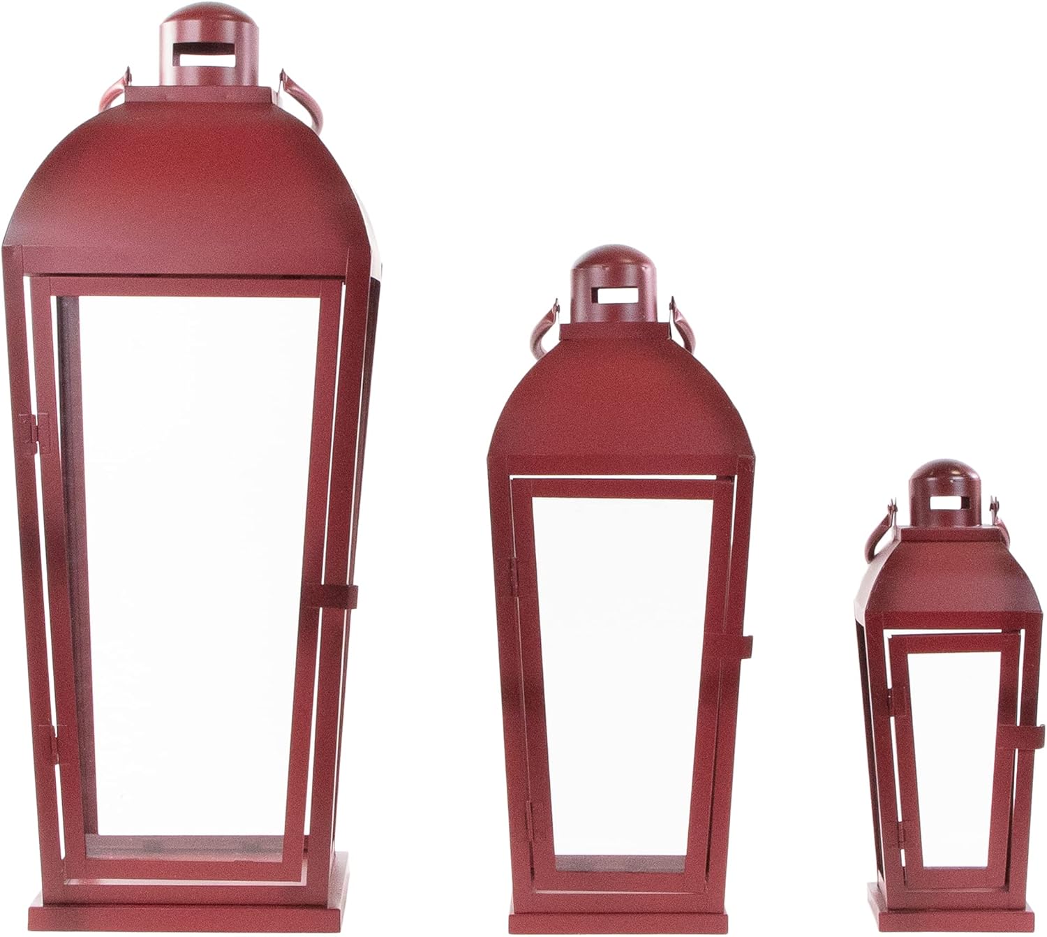 Northlight Set of 3 Red Antique-Candle Lanterns