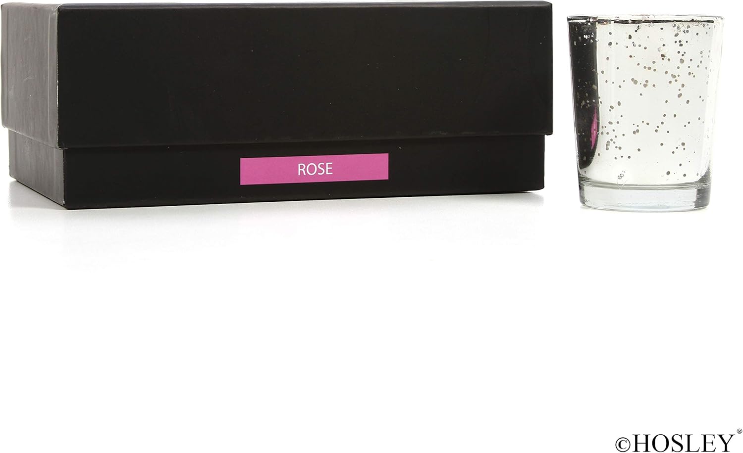 Hosley Premium Scented Glass Filled Votive Candles 6-Pack Rose