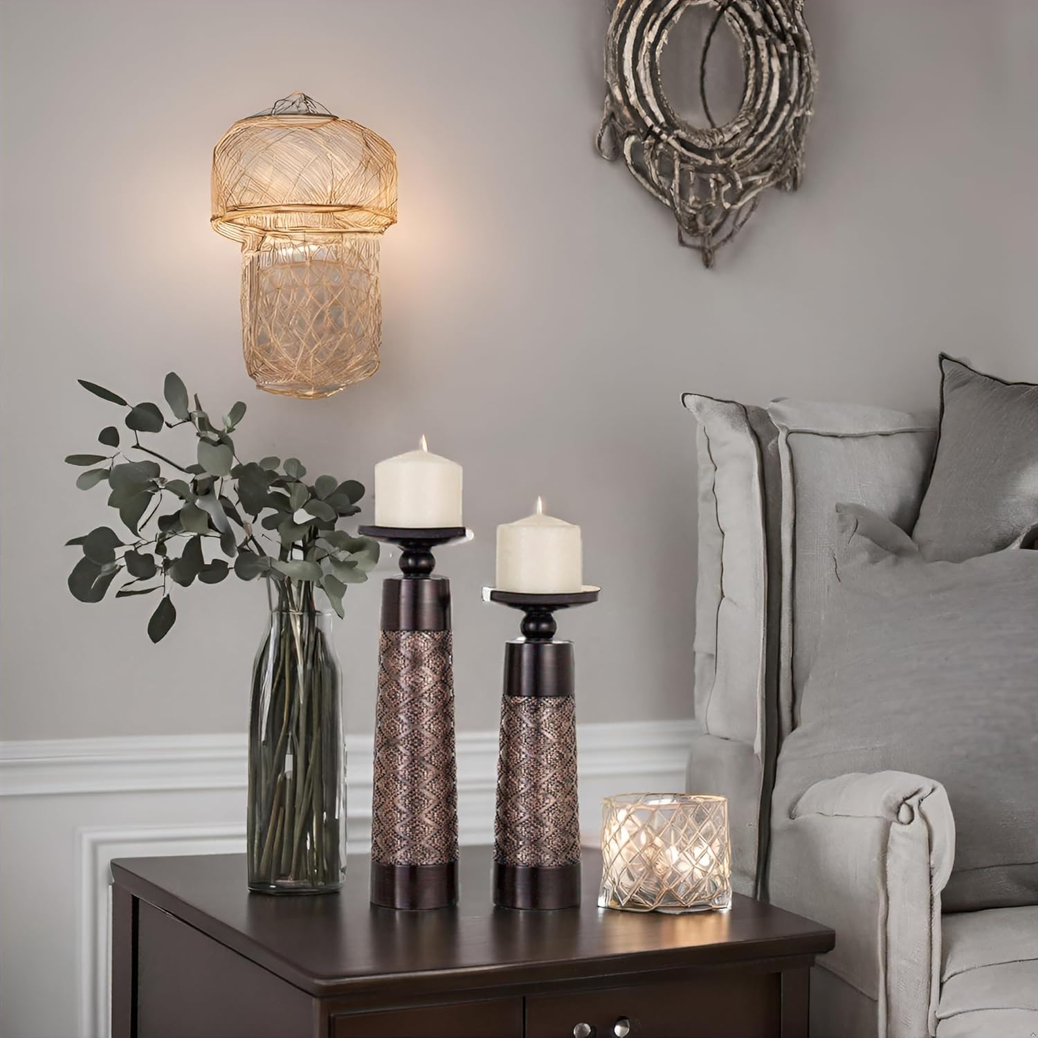 Creative Scents Pillar Candle Holder Set