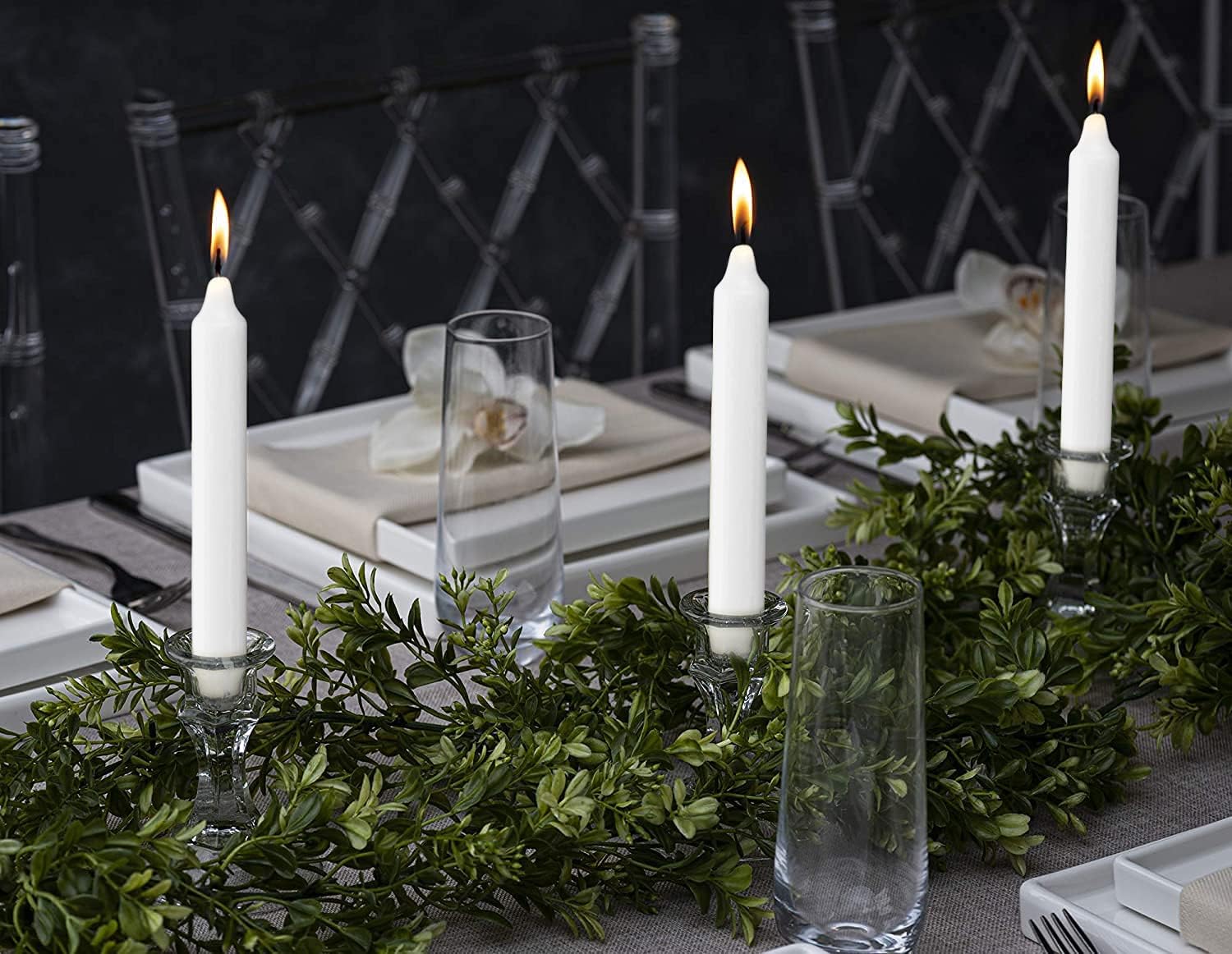 BOLSIUS Long Burning White Taper Candlepack