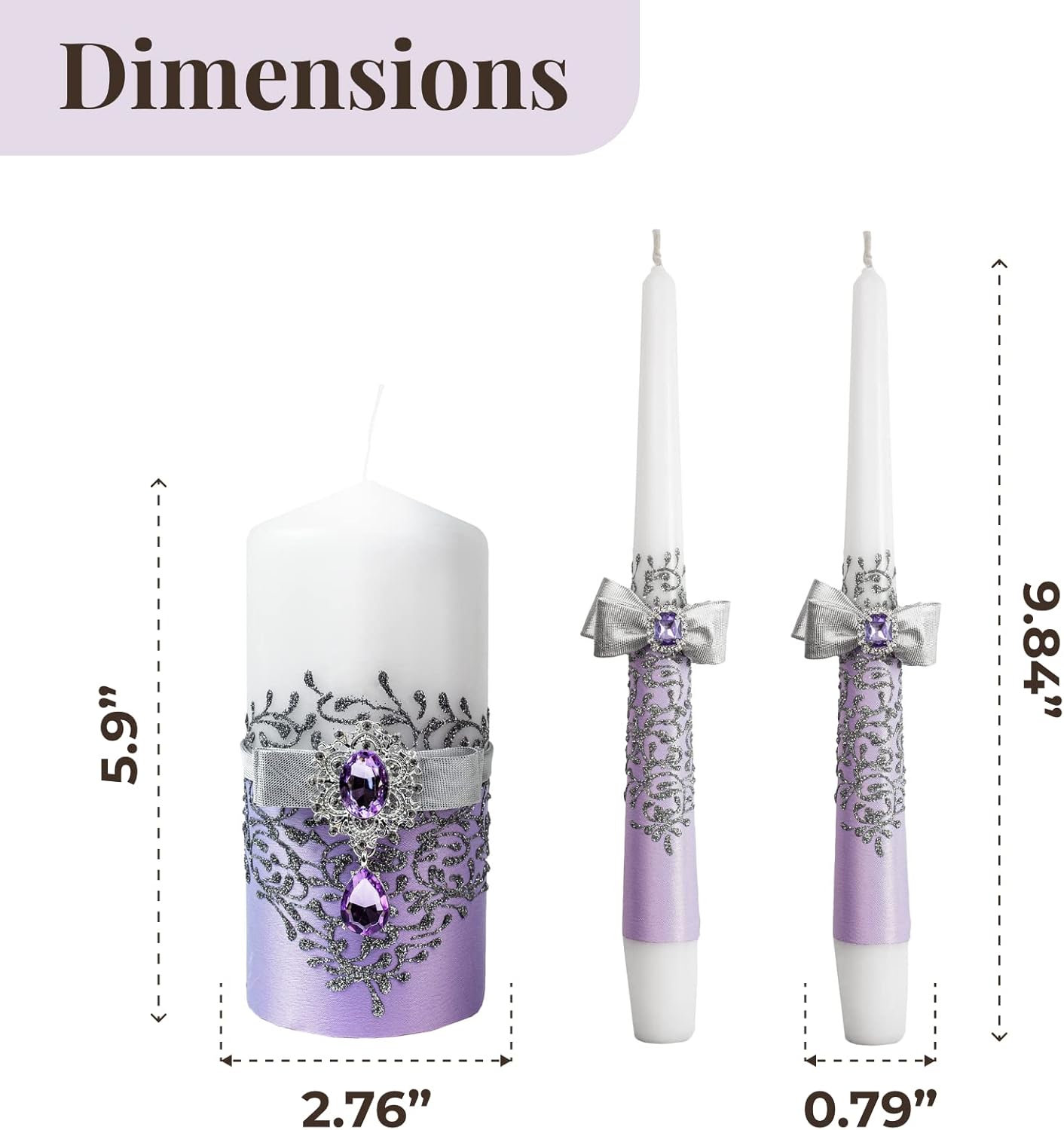 VABA Purple Unity Candle Set