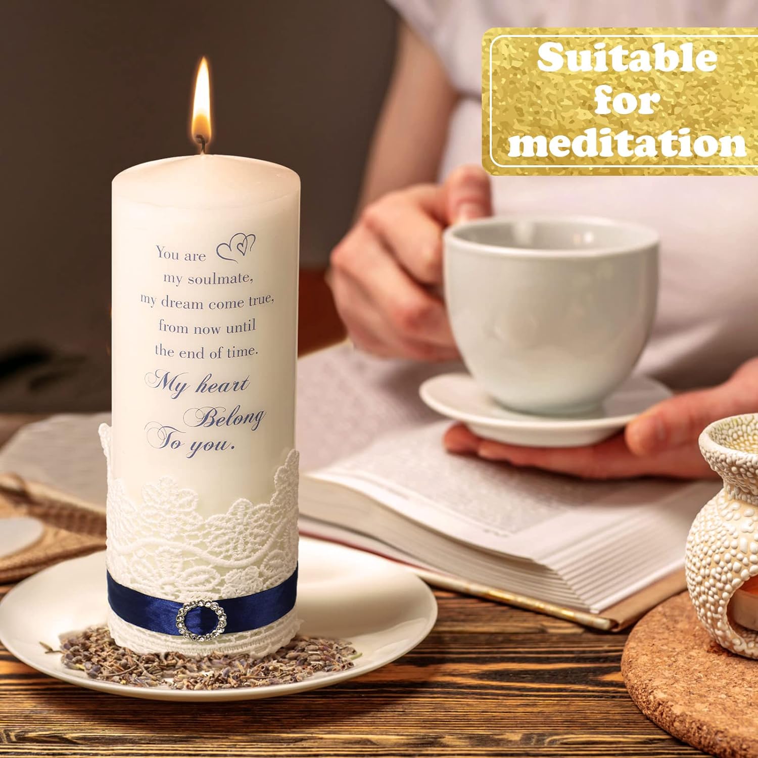 Elegant Heart-Shaped Union Candles Wedding Set