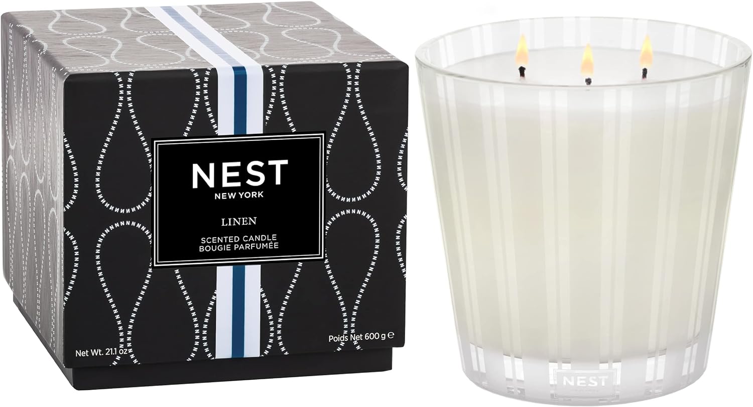 NEST Fragrances Linen Candle - Luxury Glass Elegantly burn