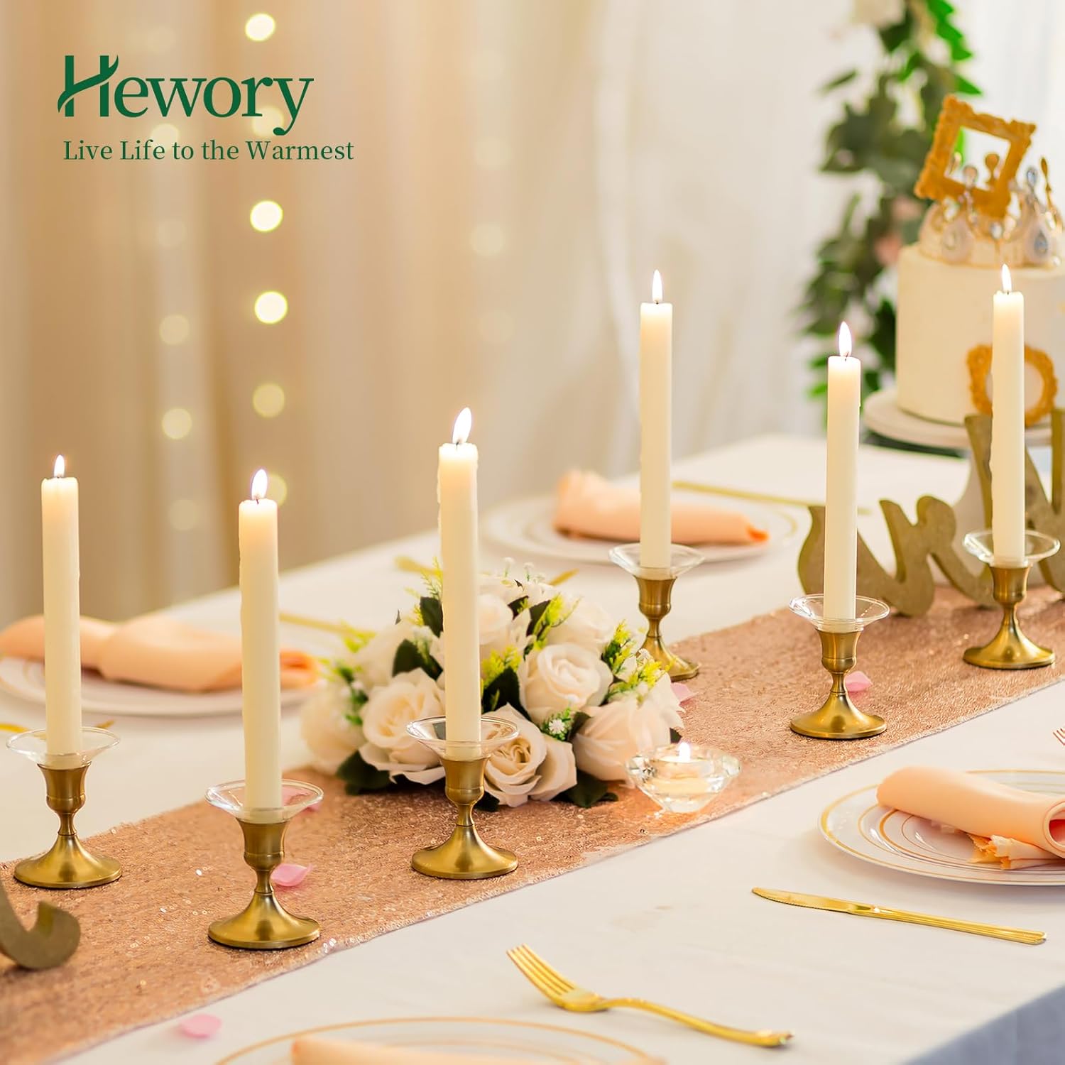 Hewory 3-Piece Glass Candle Drip Catchers for Tapers