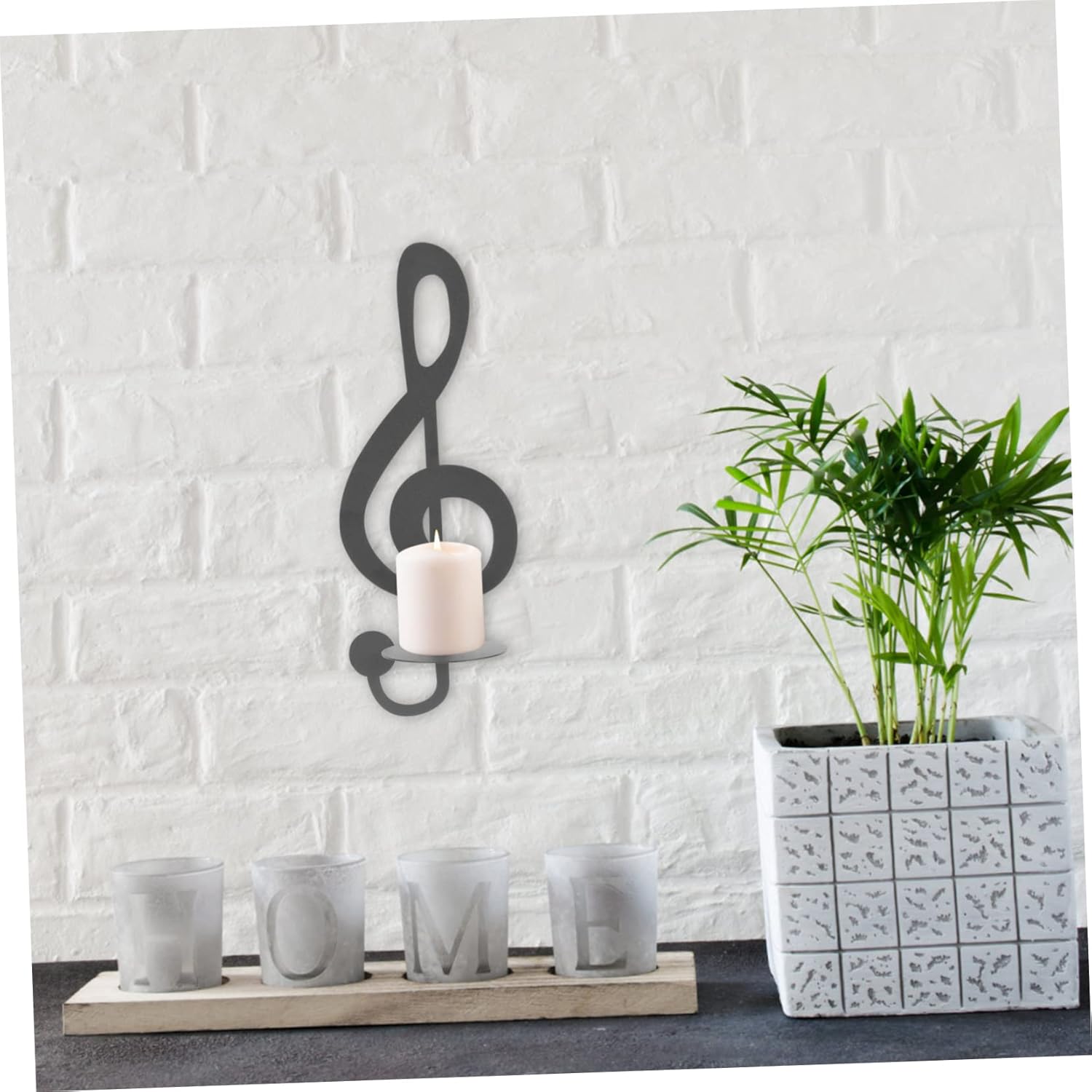 Zerodeko Music Note Wall Candle Holder Decor