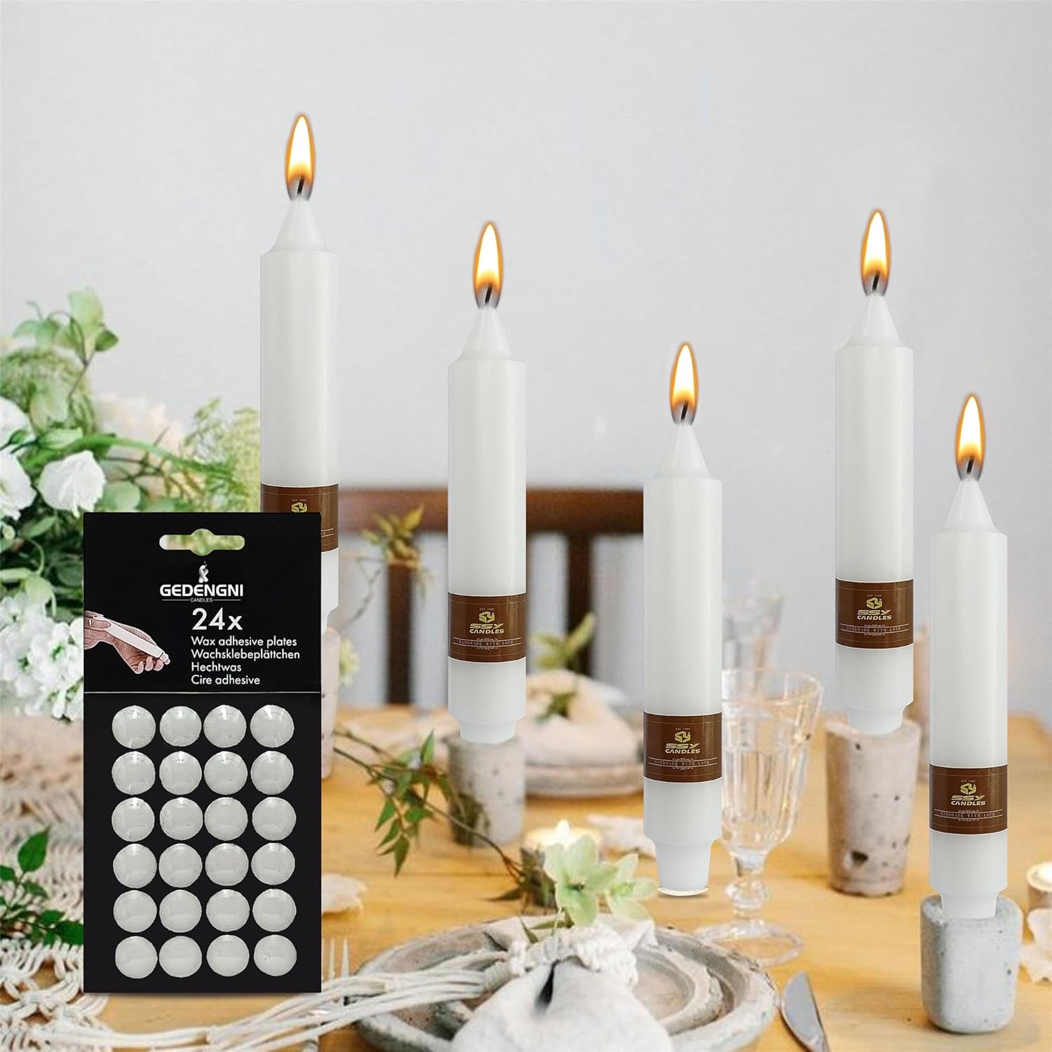 Gedengni Taper Candle Wax Dots - White