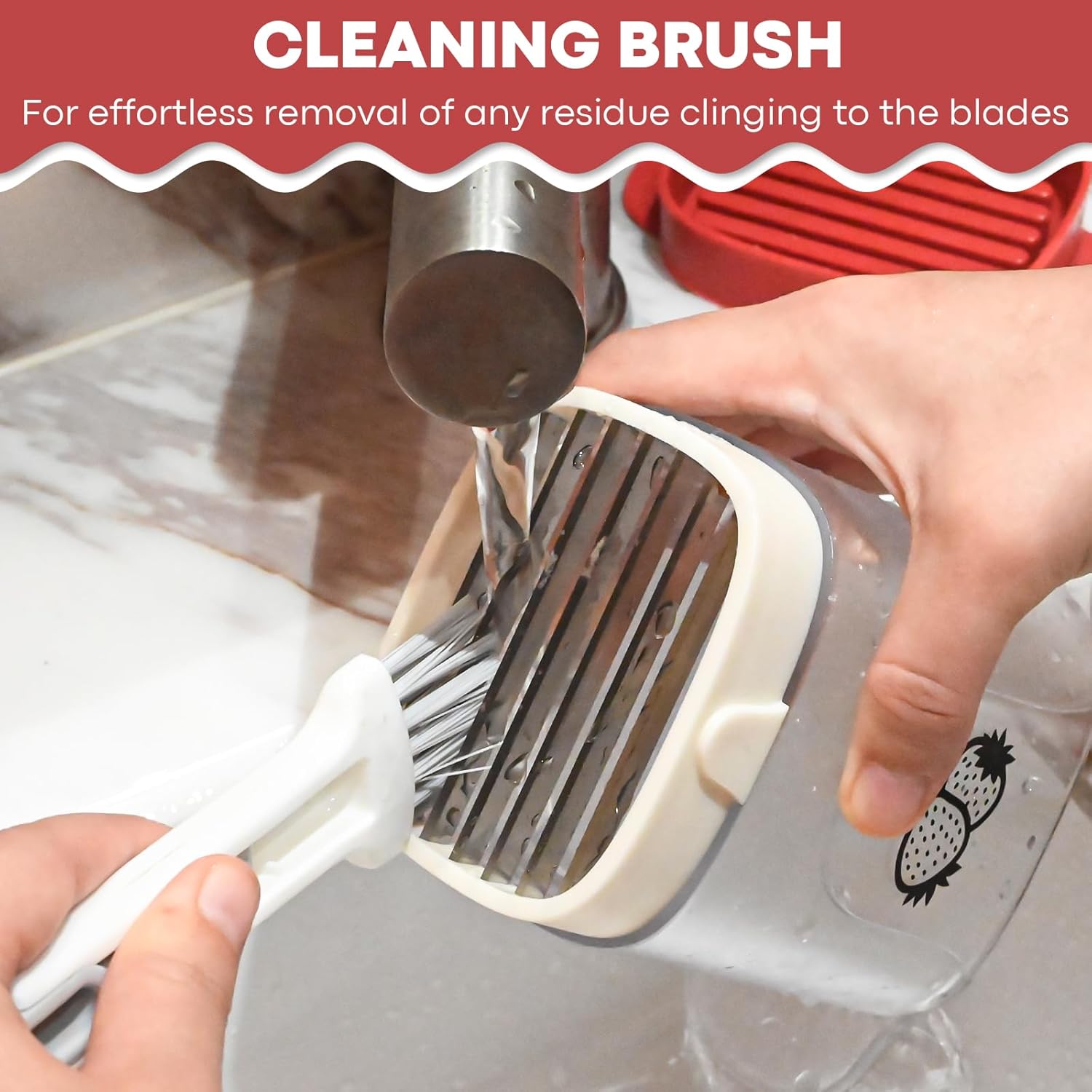 Premium Fruit Slicer with Brush