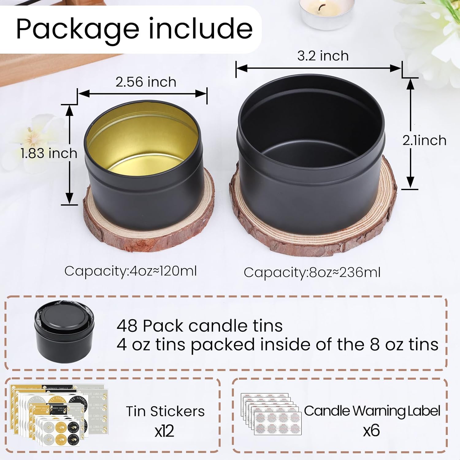 Connoo 24-Piece Candle Tins