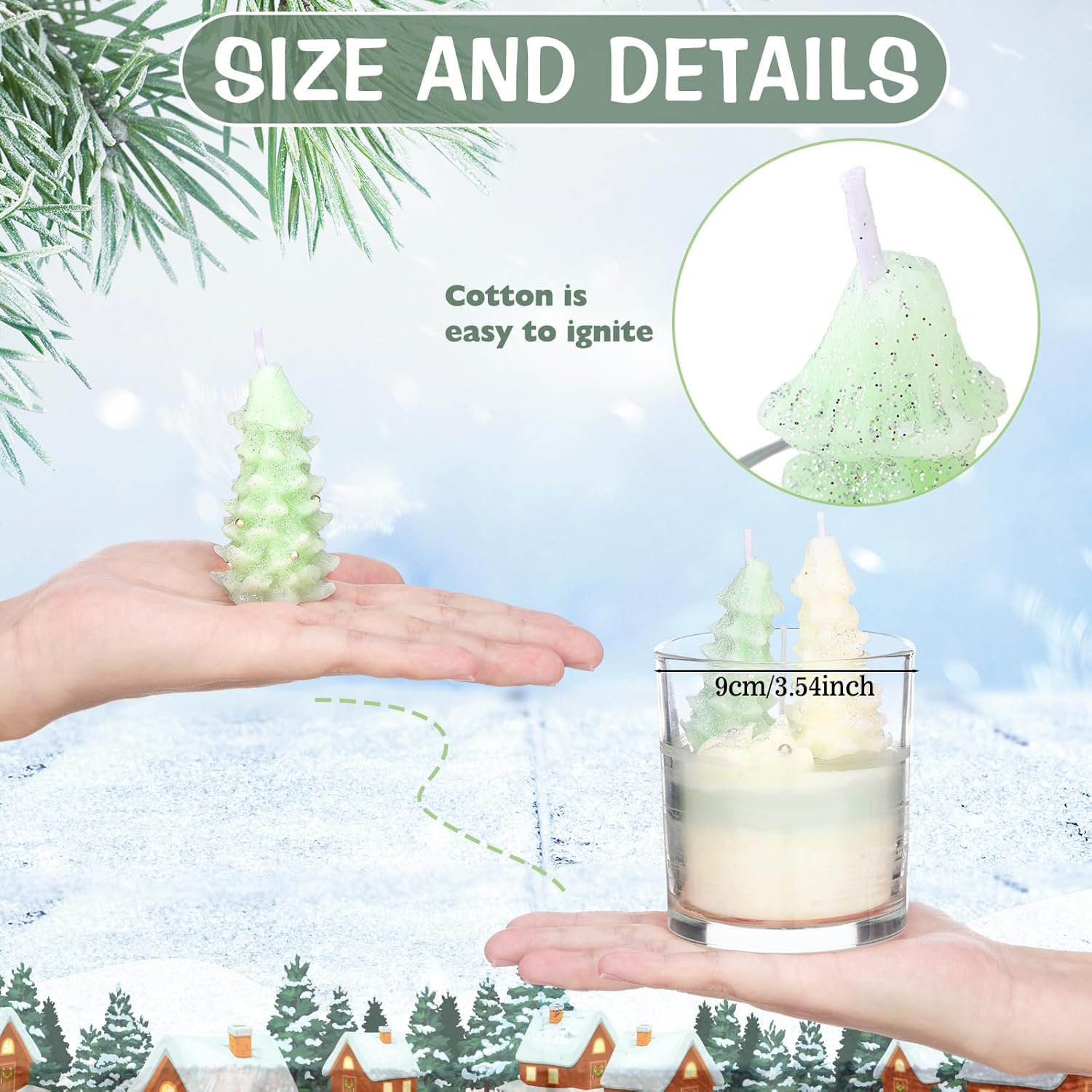 Christmas Aspen Scented Candles DE Winter Decor 2-Pack