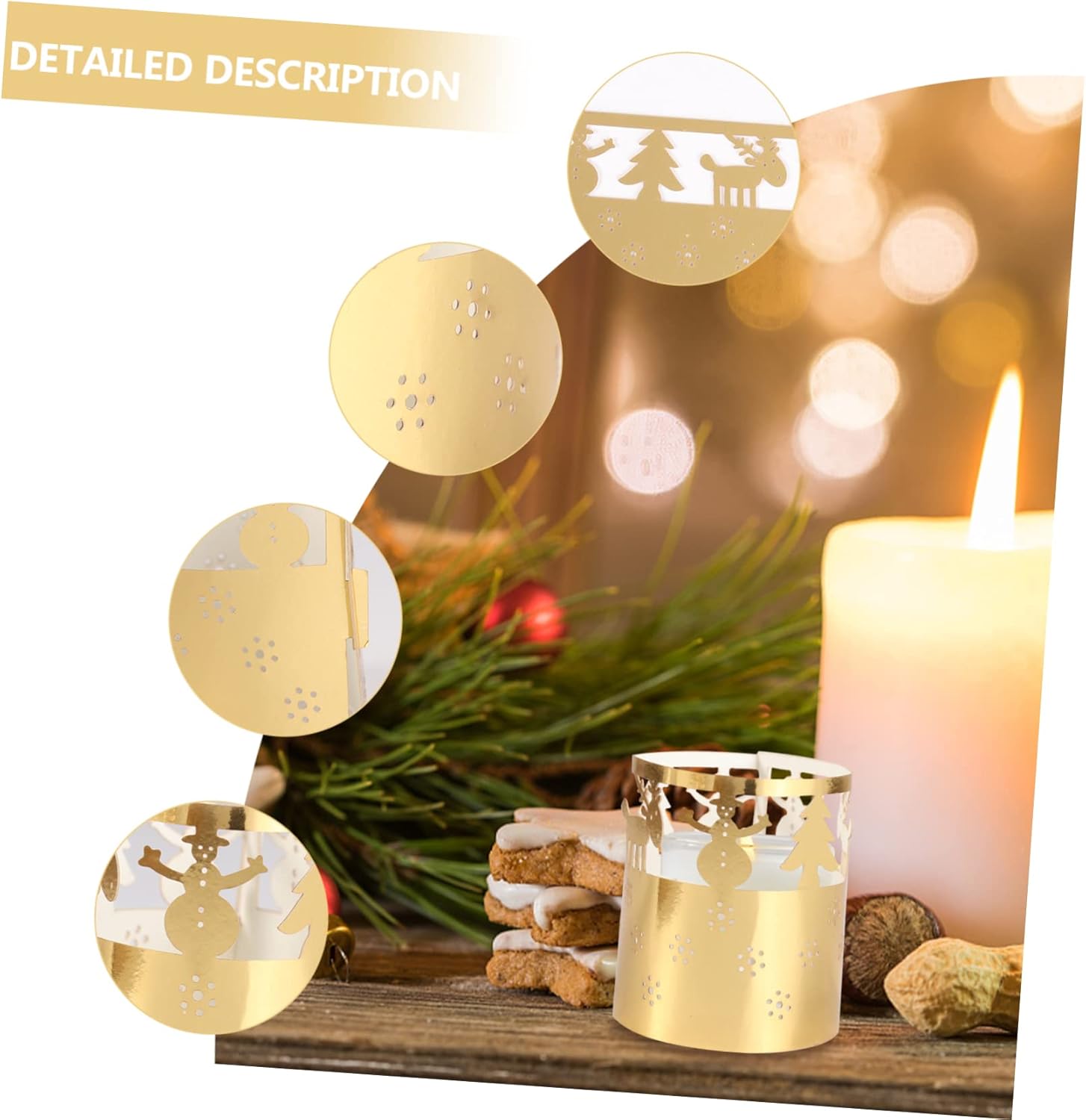 RORPOIR 50-Piece Christmas Candle Lampshade Decorations