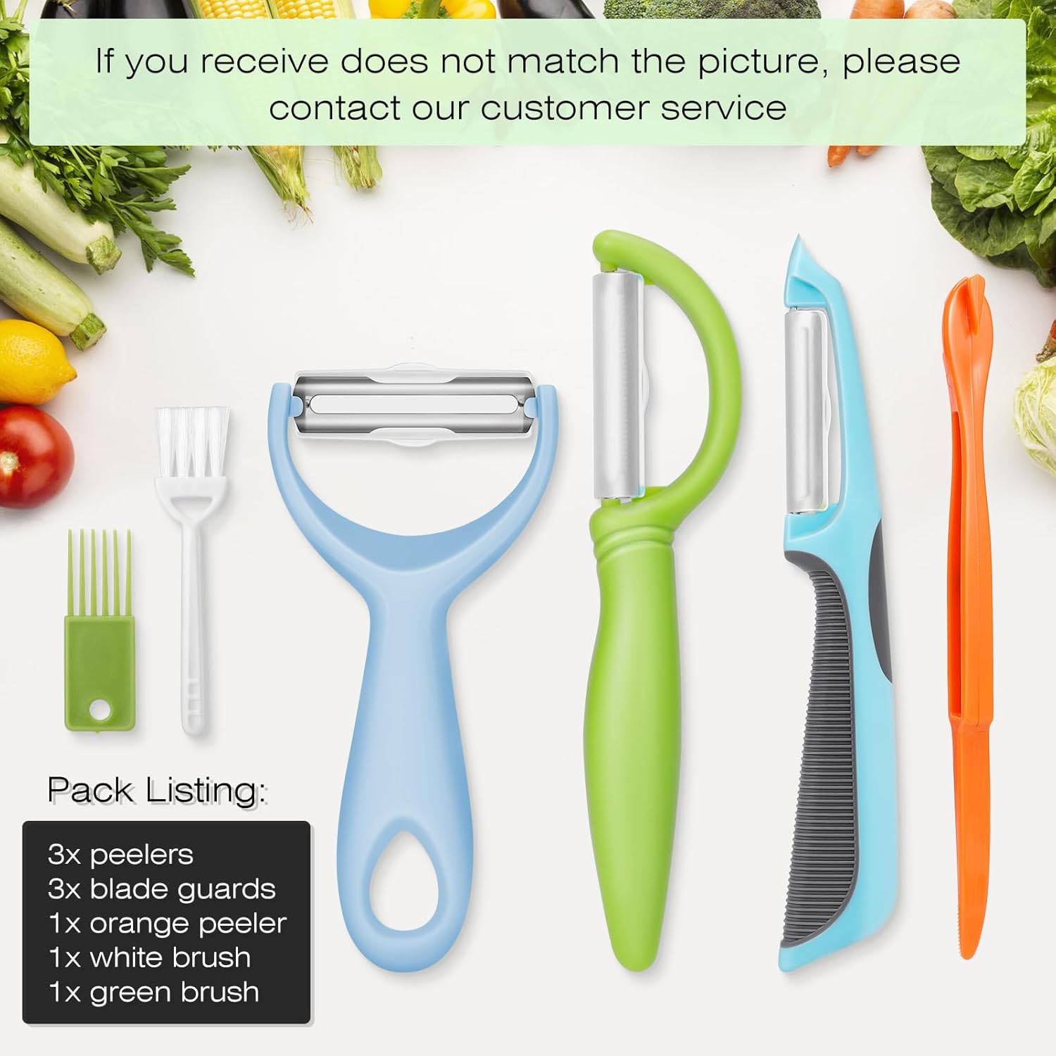 Senbowe 6PCS Stainless Steel Veggie Peeler Set 1