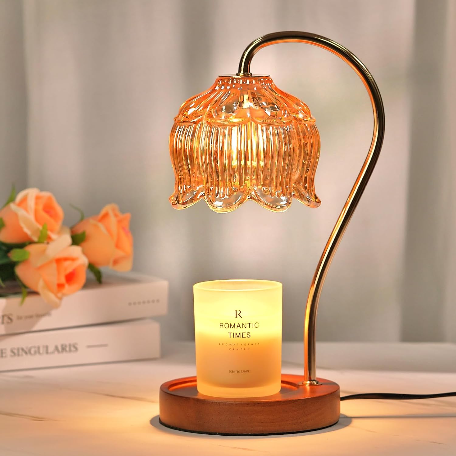 Funistree Dimmable Flower Candle Warmer Lamp with Timer