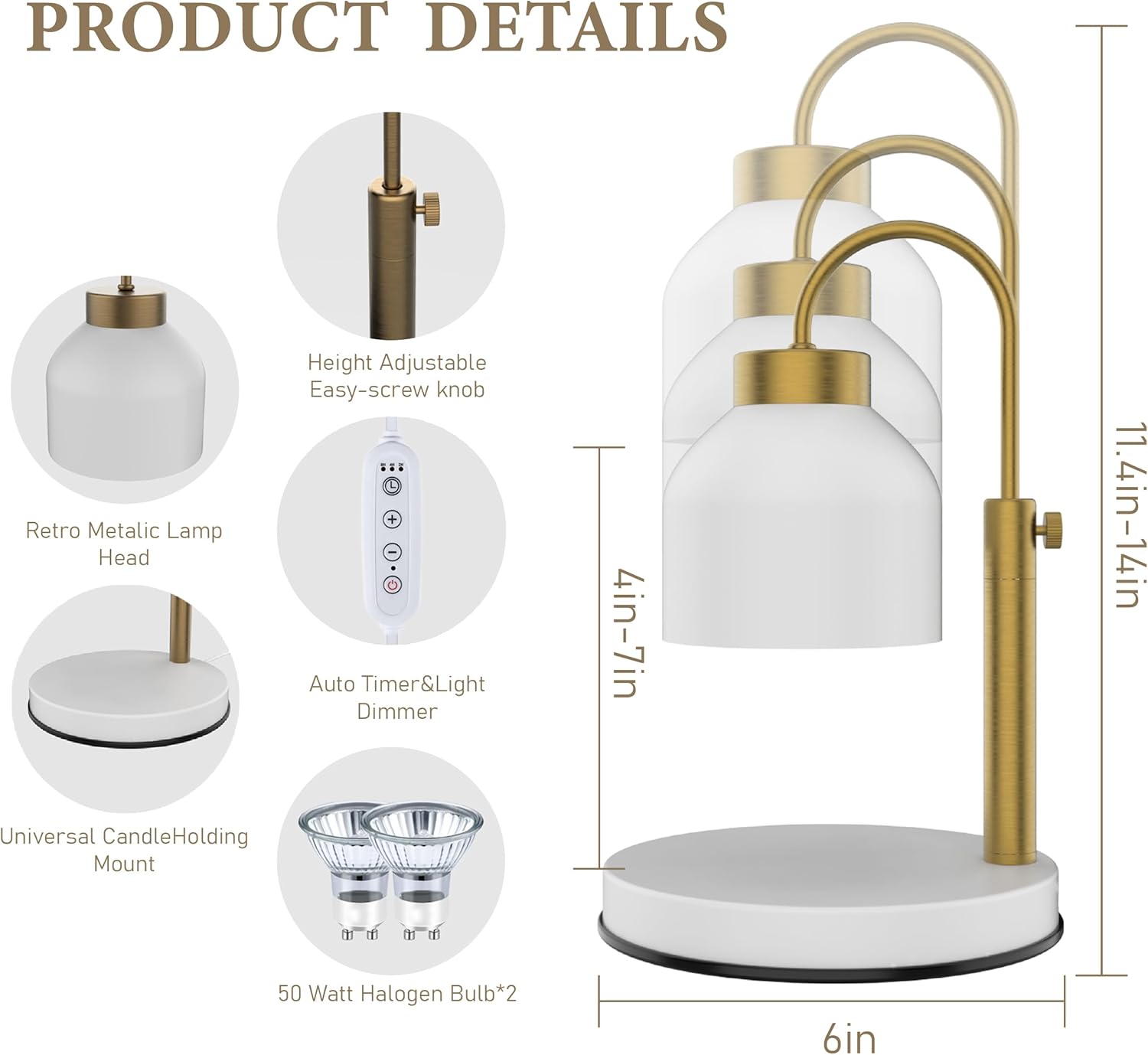 AIKUT Candle Warmer Lamp Timer Dimmer Candle-related Accessories