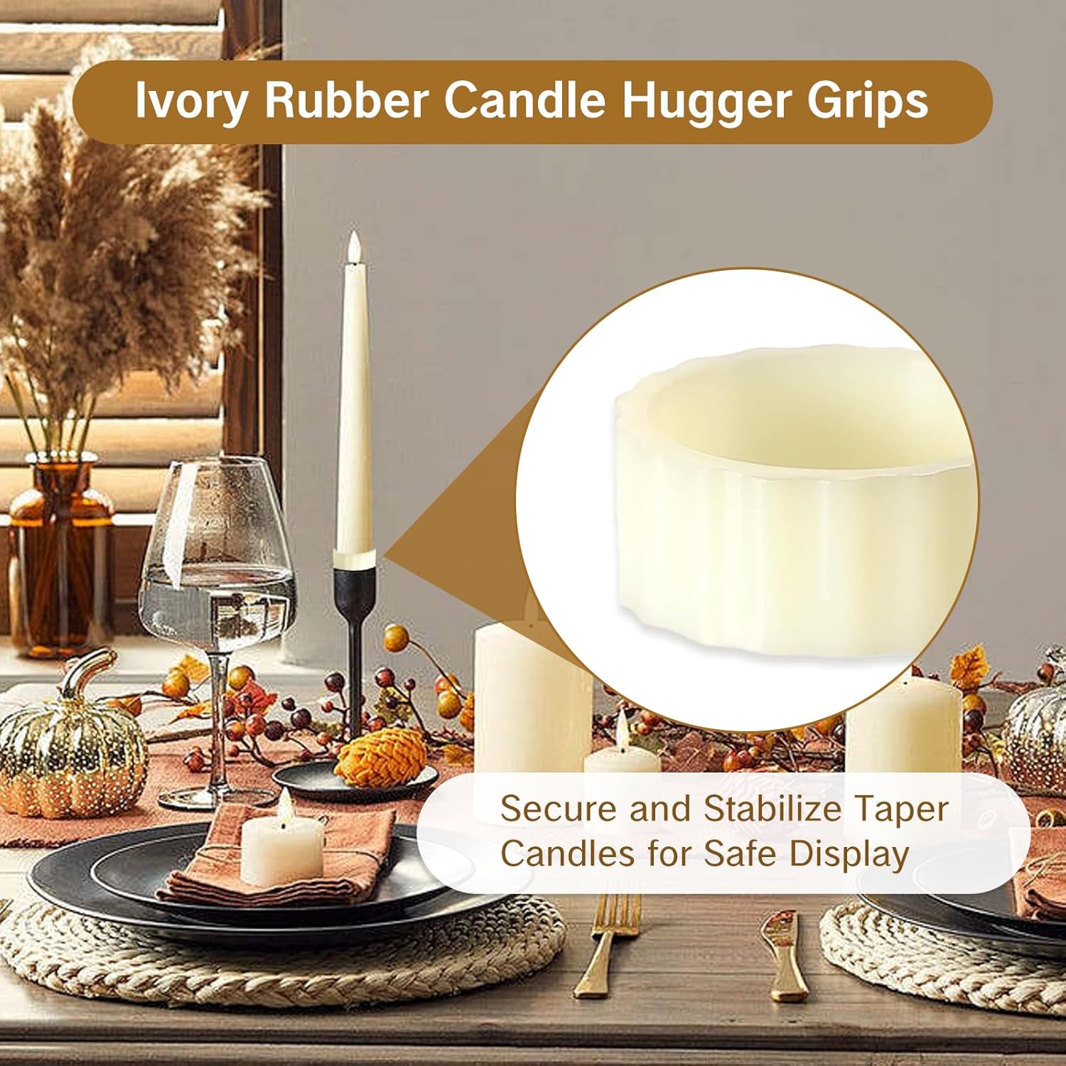 NIIIYTYB10-Piece Set of Durable Candle Huggers to Keep Taper Candles Steady