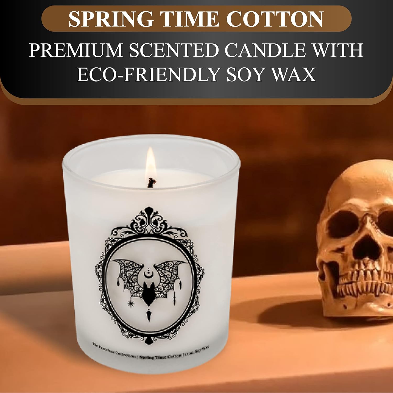 Gothic Handle Black Bat Candle