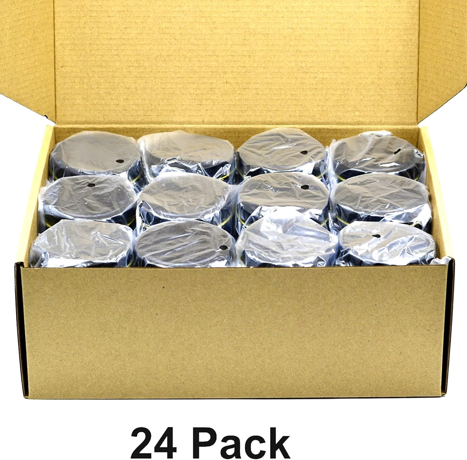 SONVIIBOXDiwali Candle Tins Black Capacity 8oz 24 Pack