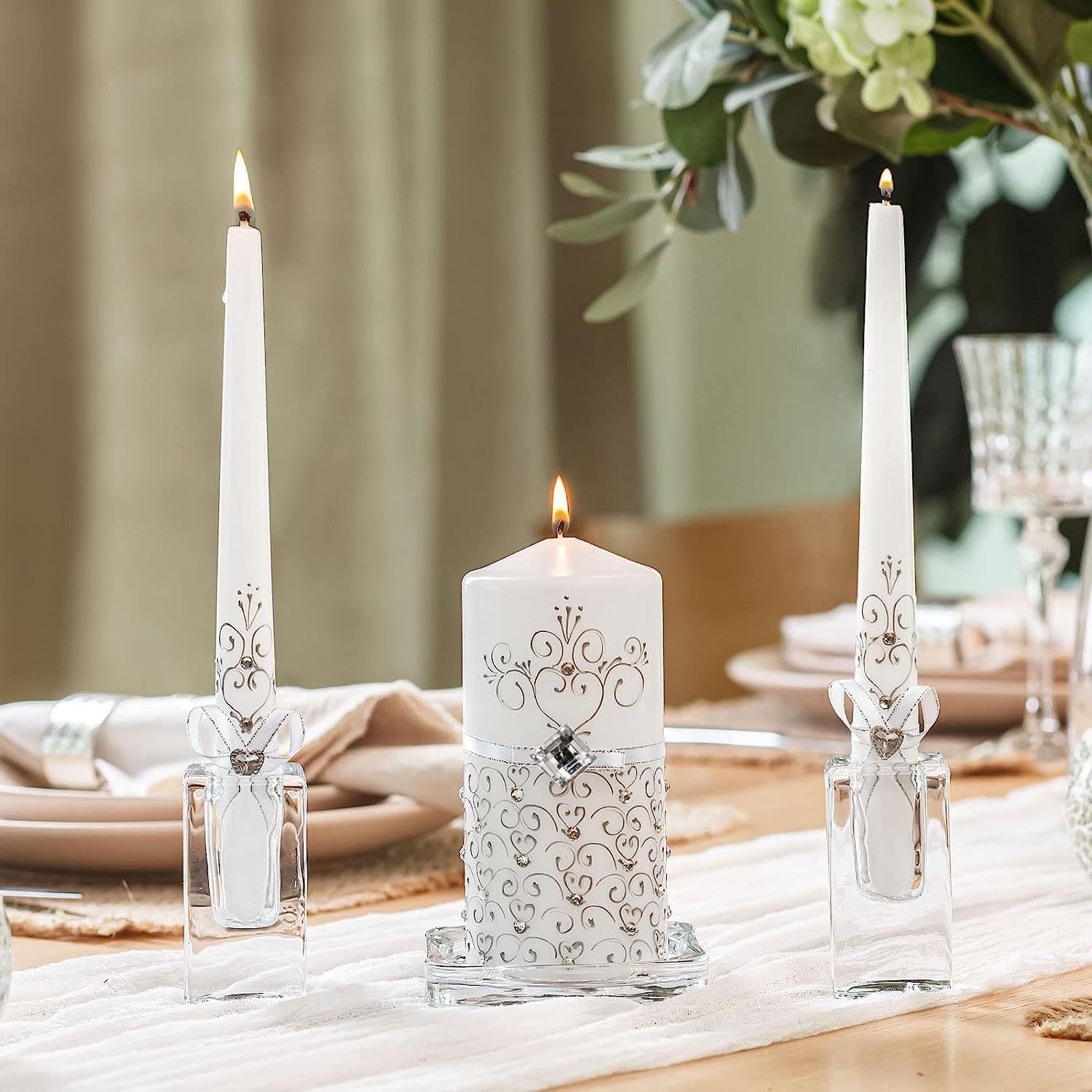 Three-Piece Unity Candle Set for Ceremony