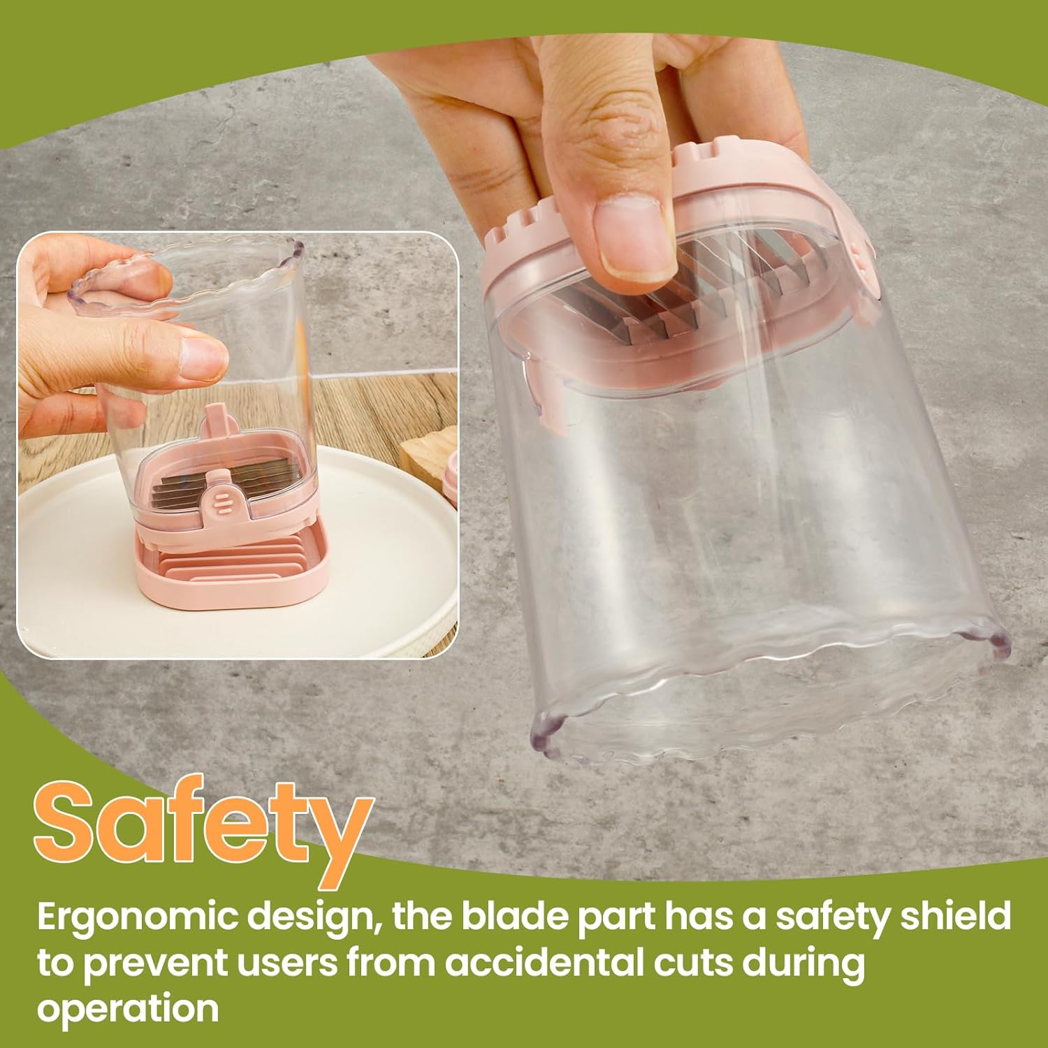 Fruit Slicer Cup for Efficient Cutting Pink