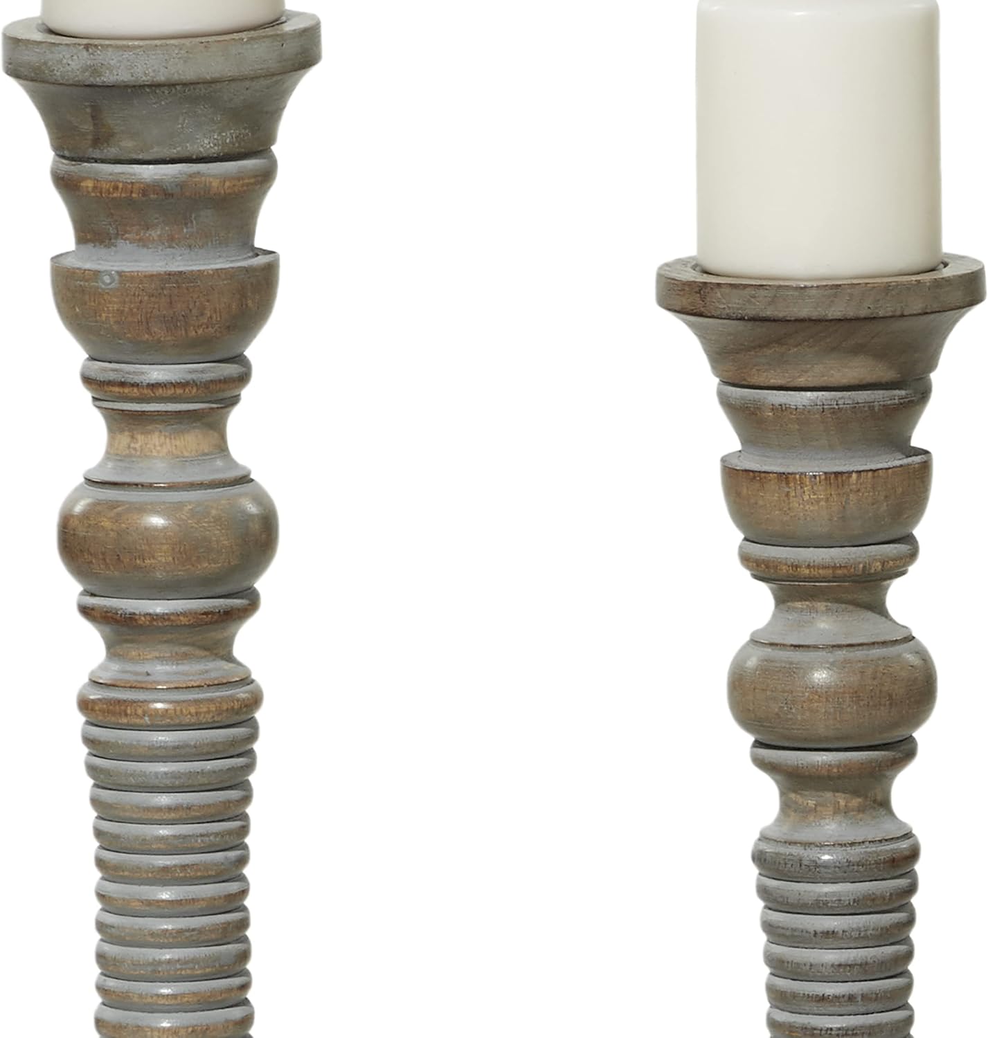 Deco 79 Handmade Mango Wood Candle Holder Set 23x21x18 Set