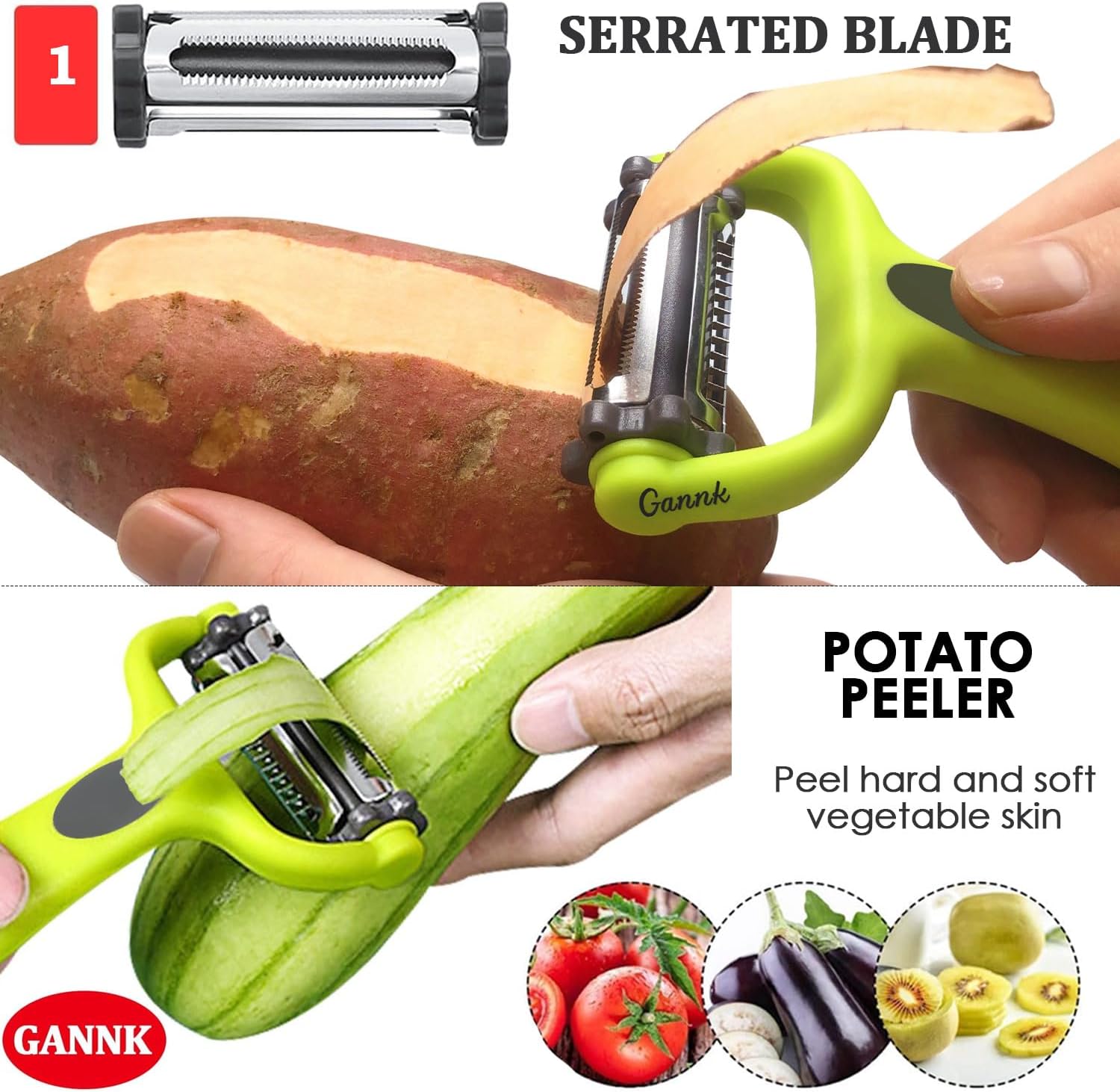 3-in-1 Flexible Vegetable Fruit Peeler