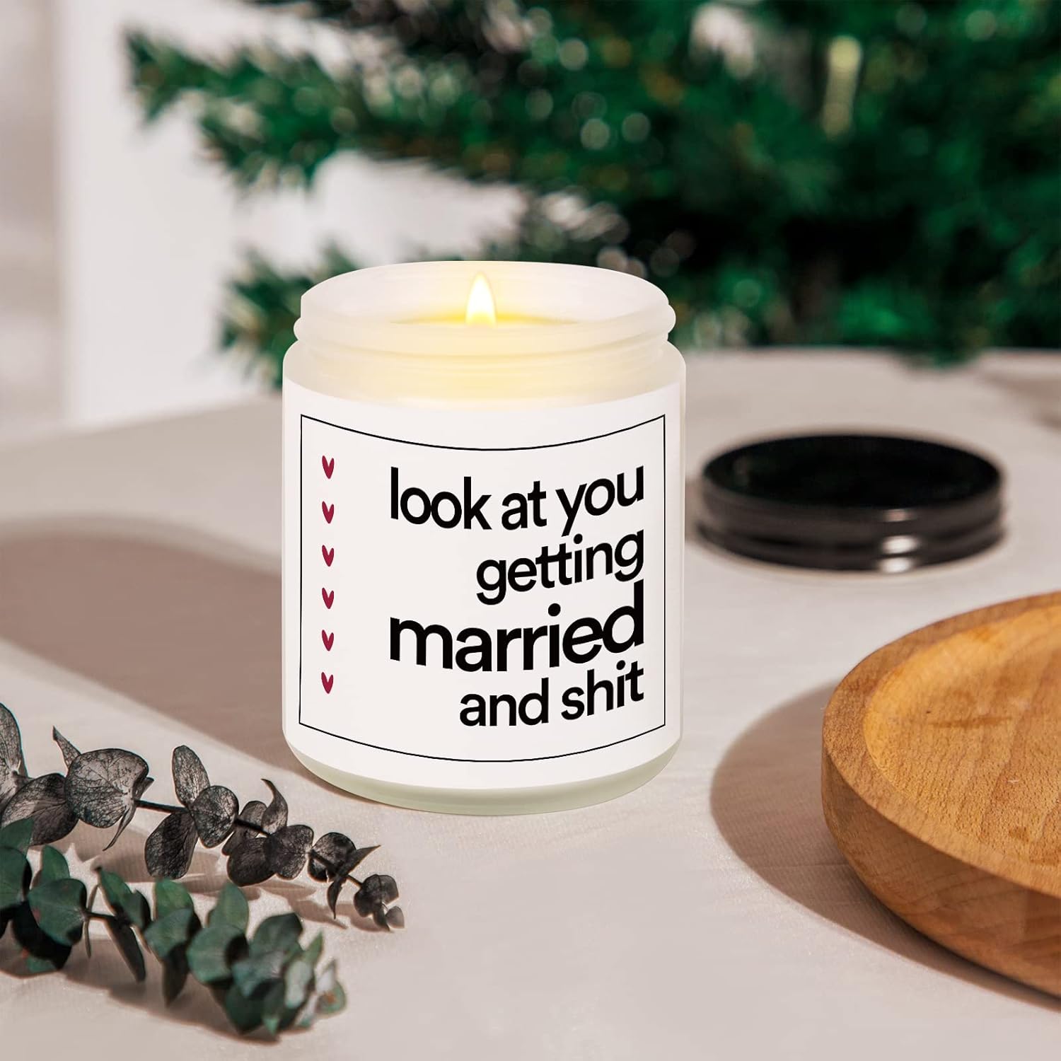 BaubleDazz Funny Wedding Engagement Scented Candle 7oz 35hrs Burner