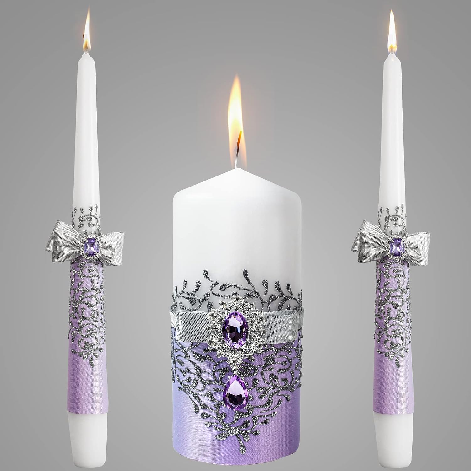 VABA Purple Unity Candle Set