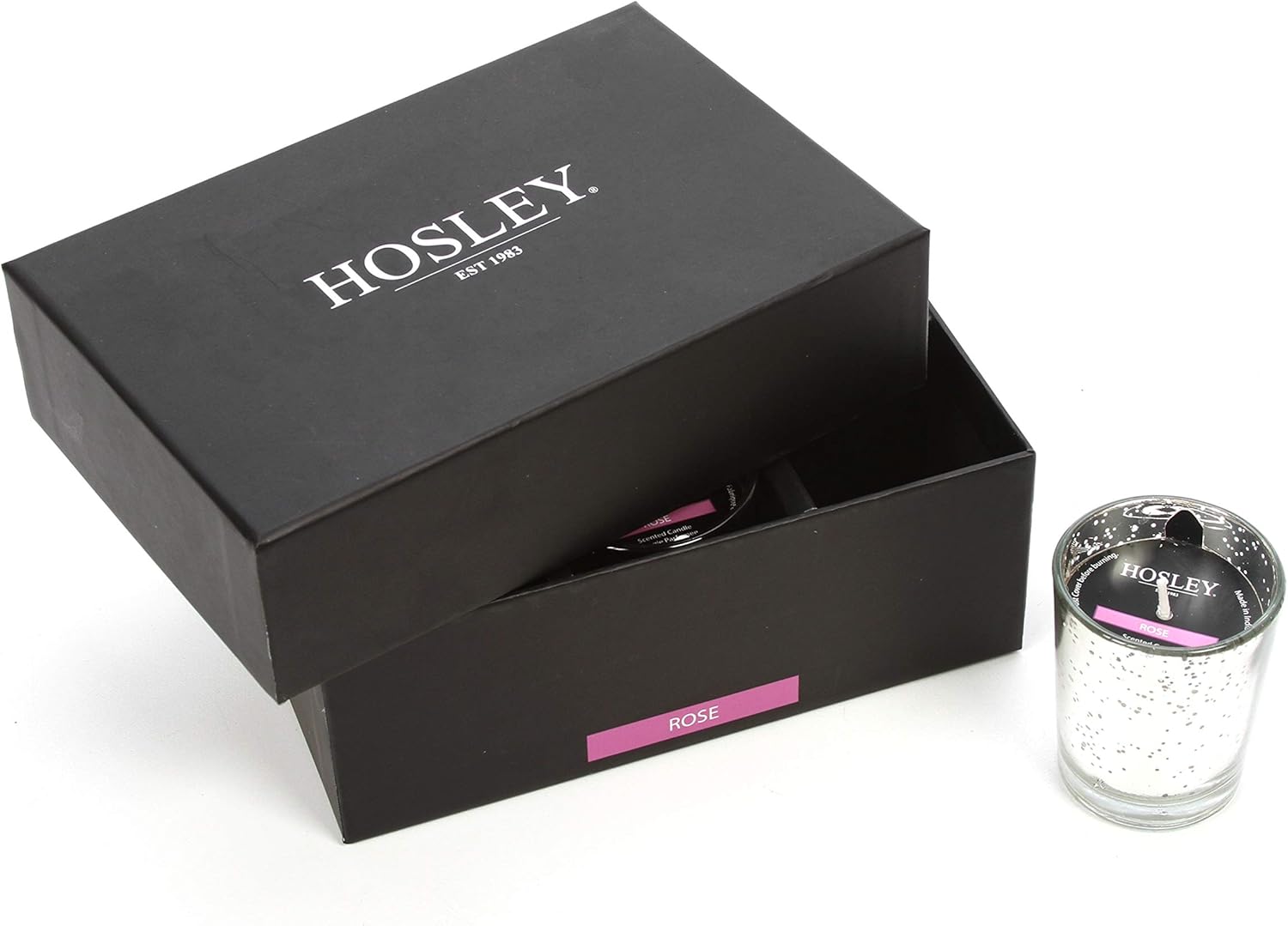 Hosley Premium Scented Glass Filled Votive Candles 6-Pack Rose