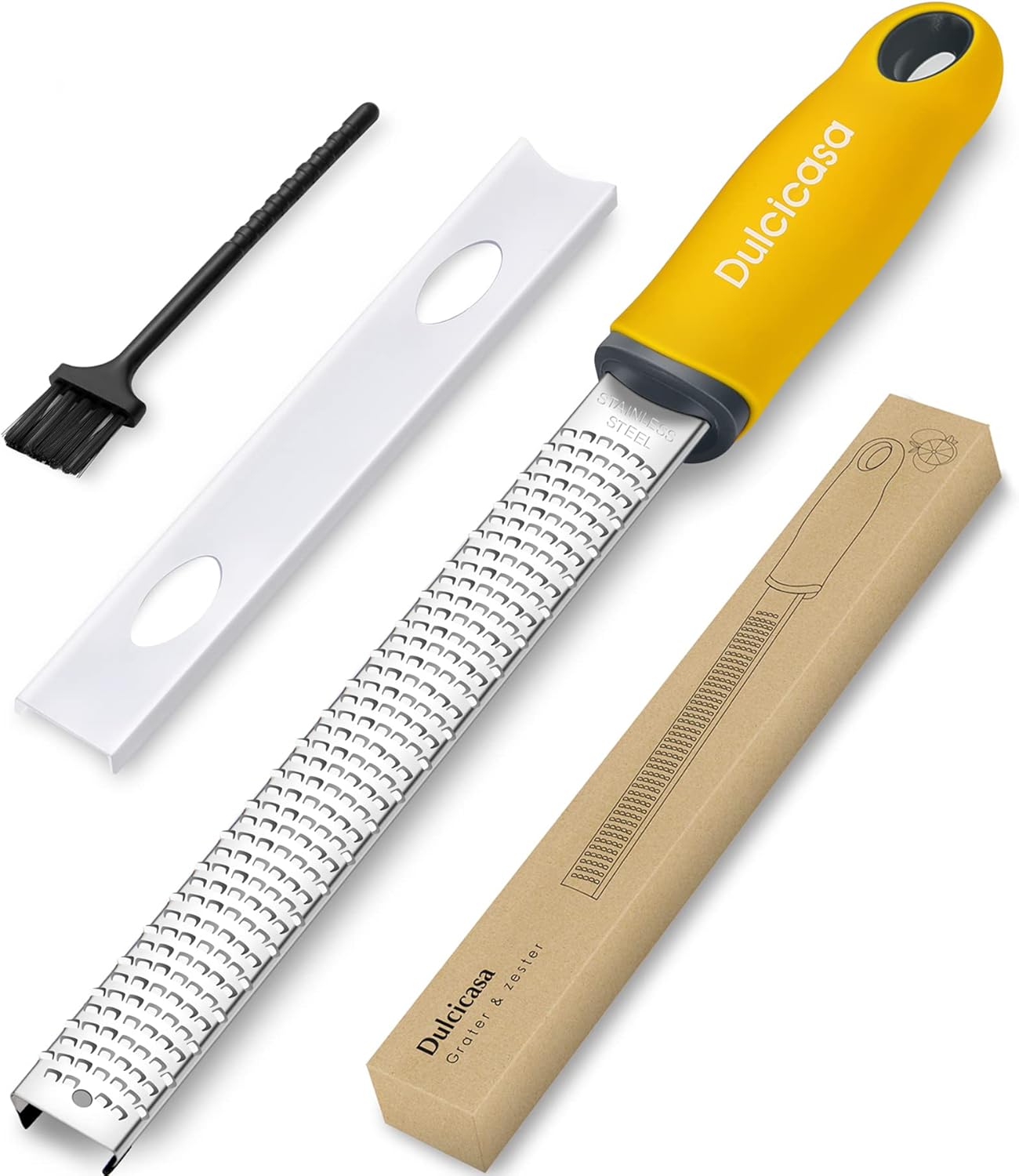 Professional Stainless Steel Lemon Zester Grater with Handle - dishwasher safe