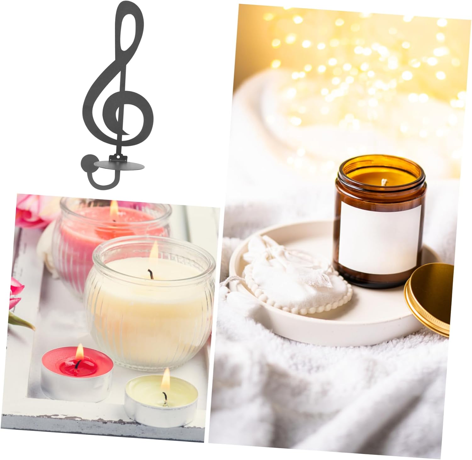 Zerodeko Music Note Wall Candle Holder Decor