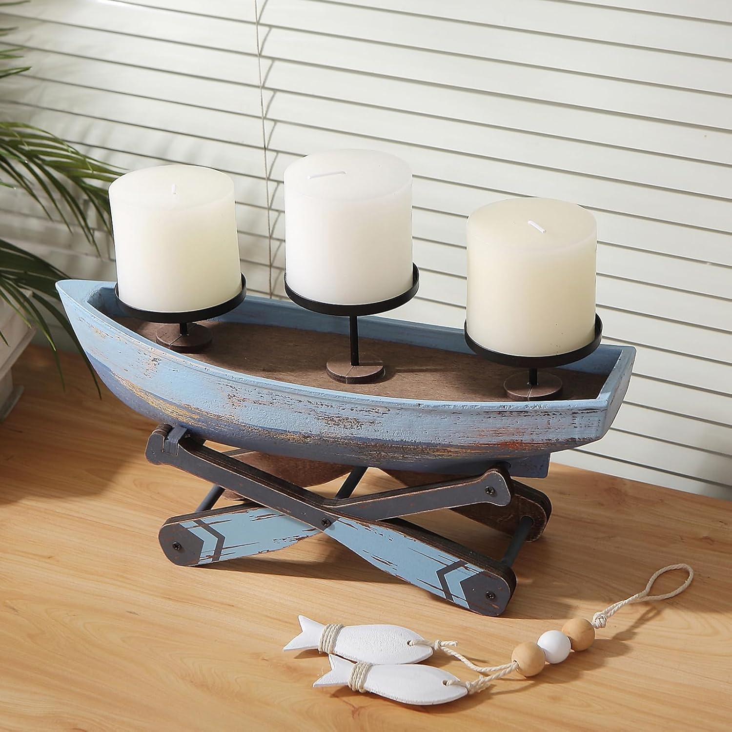 Nauti Boat Candle Holder Decor