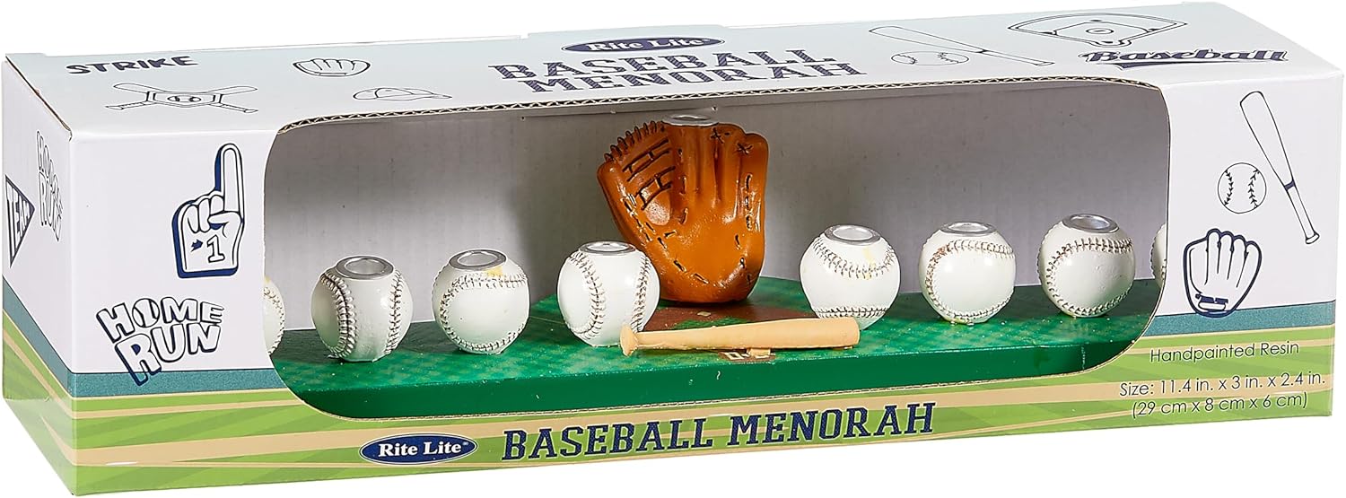 Rite Lite Hanukkah Baseball Menorah for Boys - Chanukah Gift