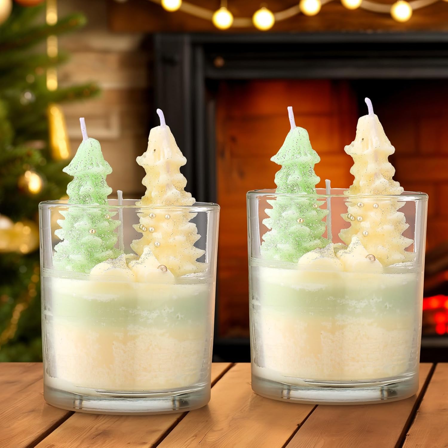 Christmas Aspen Scented Candles DE Winter Decor 2-Pack