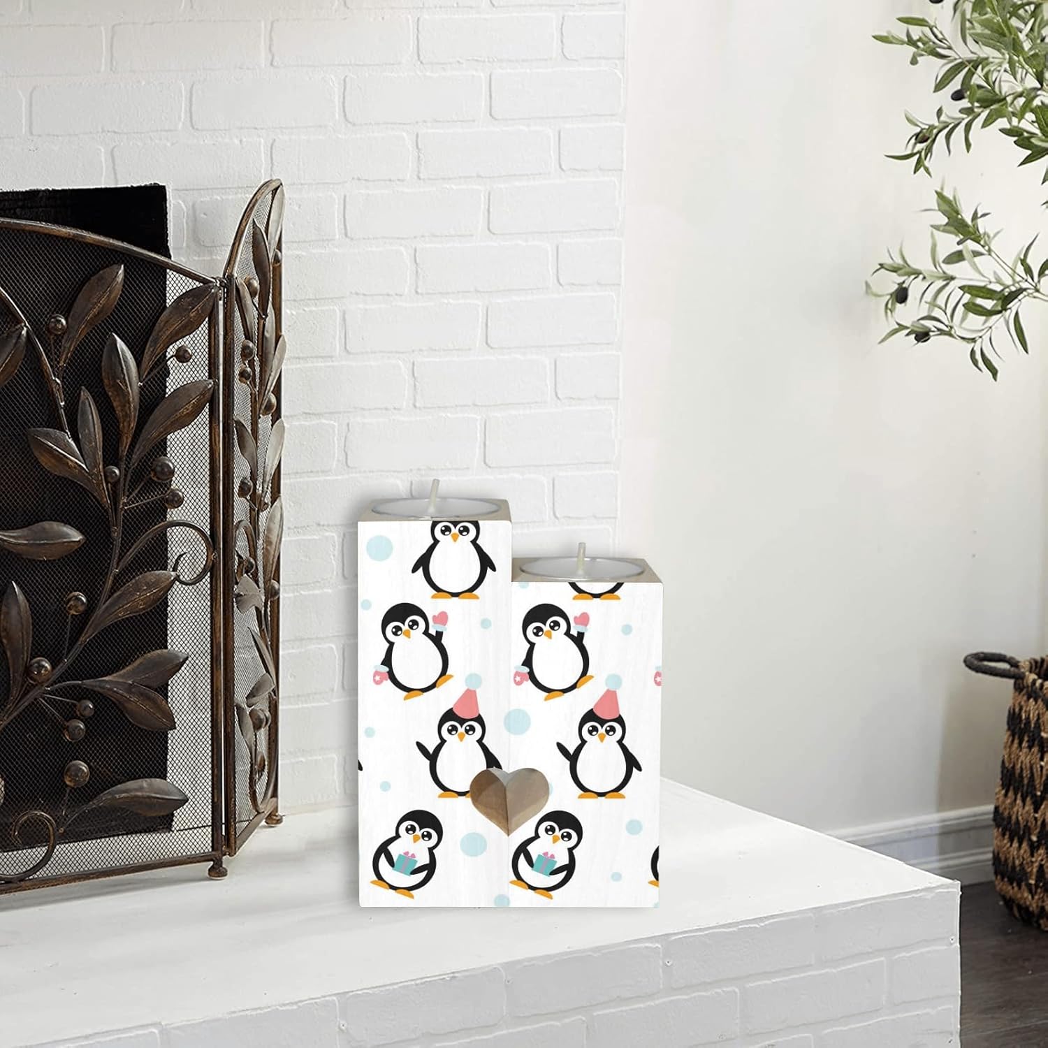 Little Cartoon Penguins Candle Holders