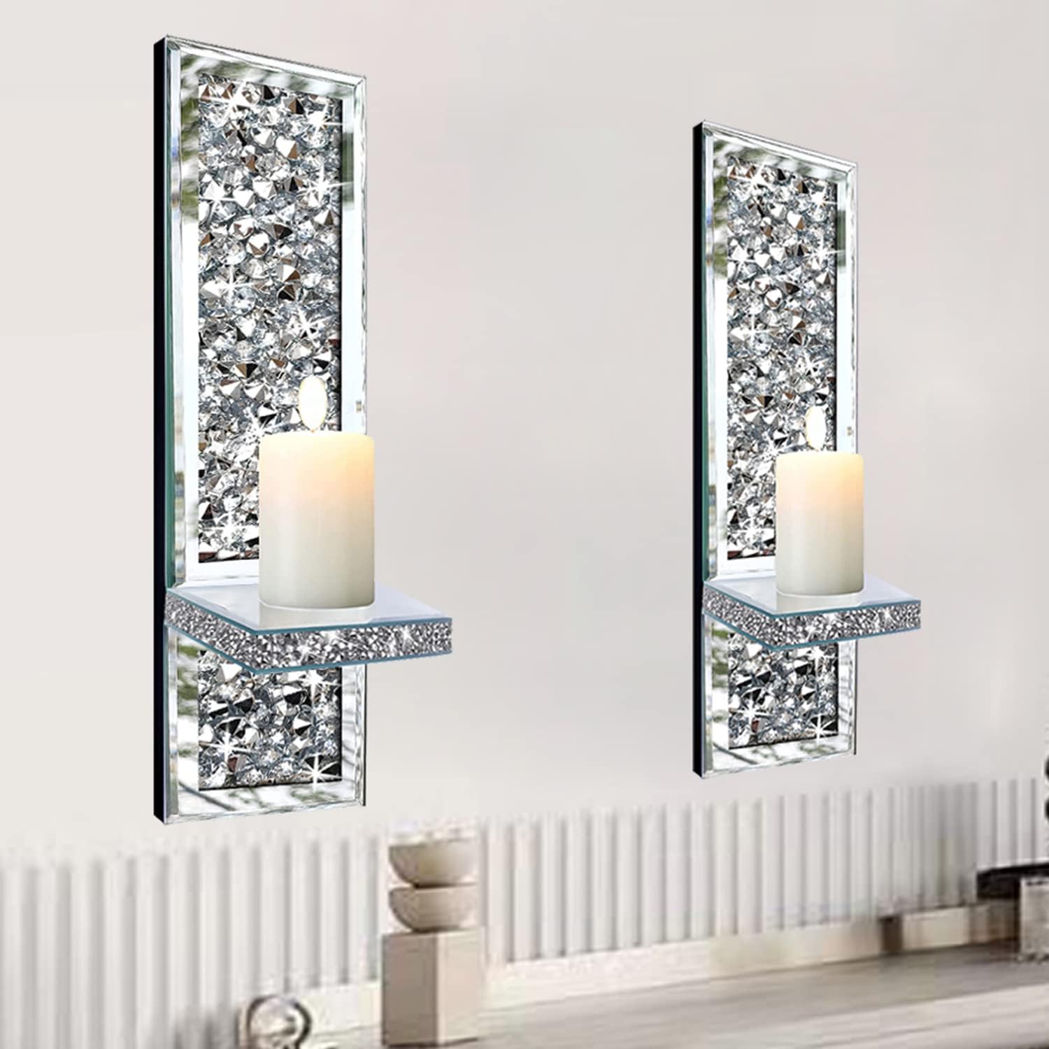 Gleaming Crystal Sconces