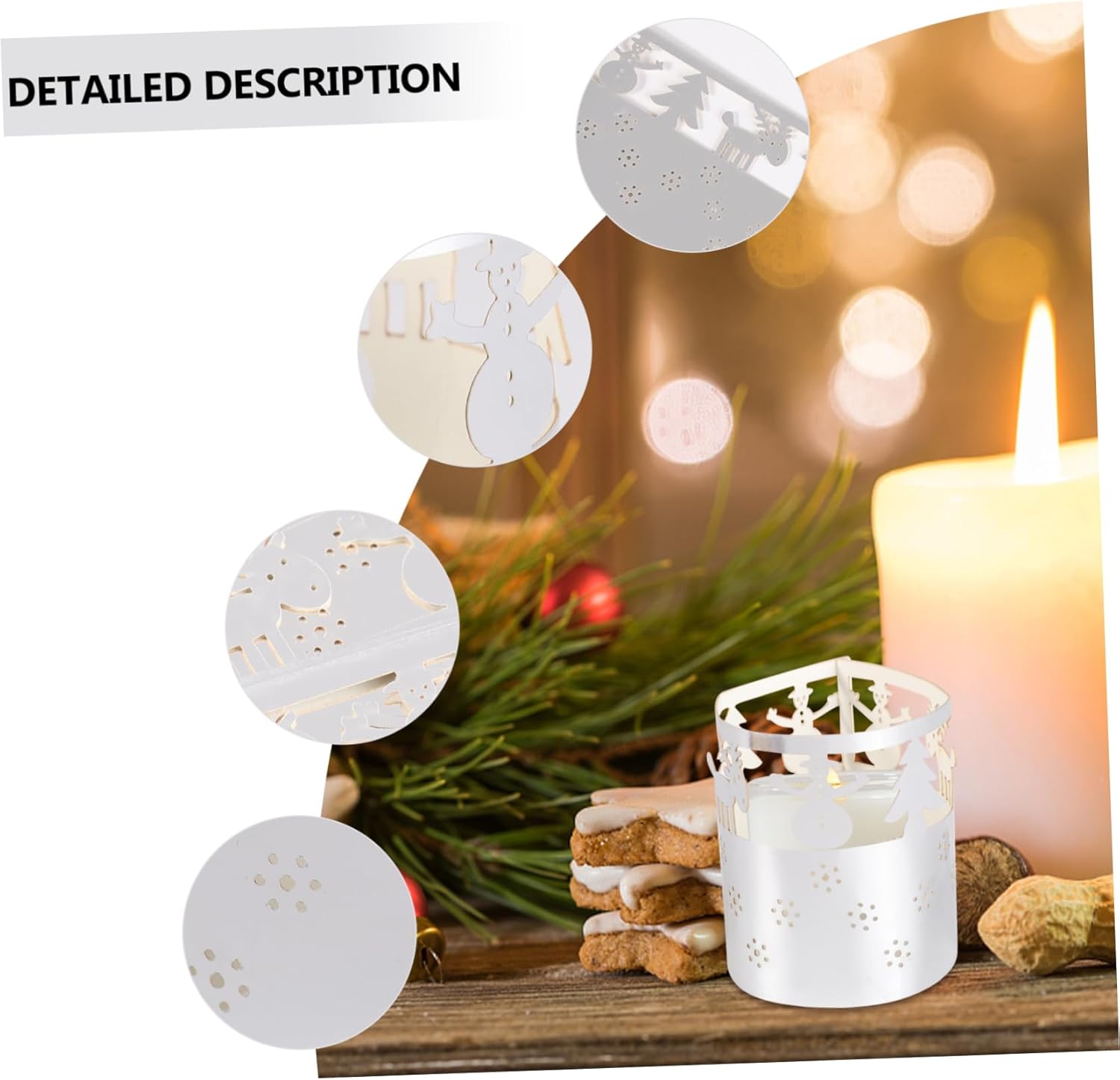 50-Piece Christmas Snowflake Candle Lampshade Decor
