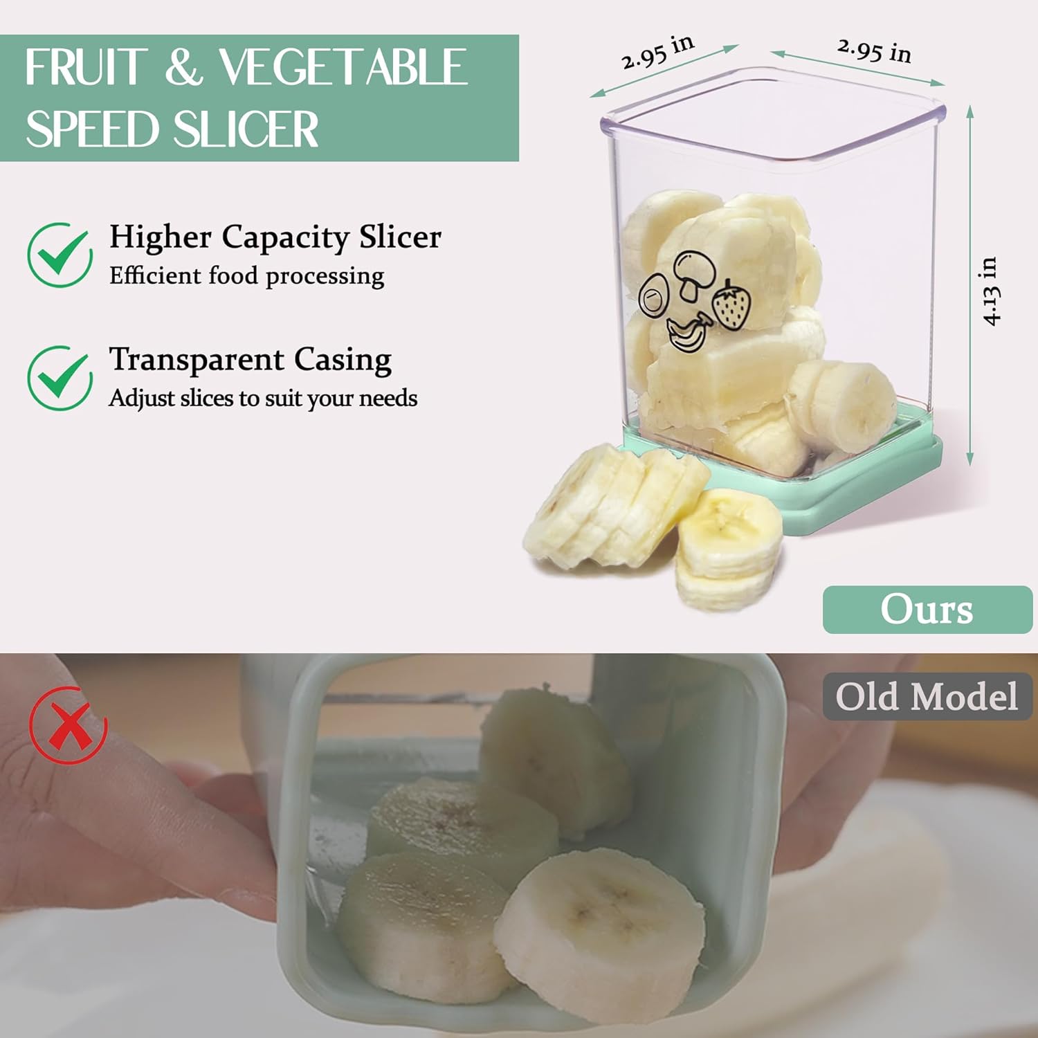 Stainless Steel Fruit Slicer with Push Plate