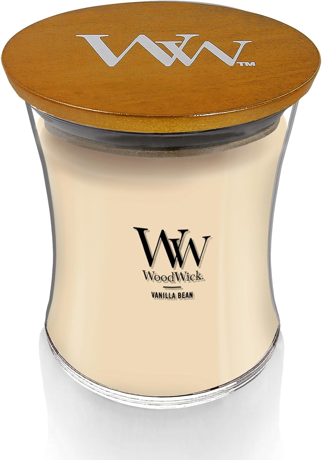 WoodWick Vanilla Bean Medium Hourglass Candle with Crackling Sound